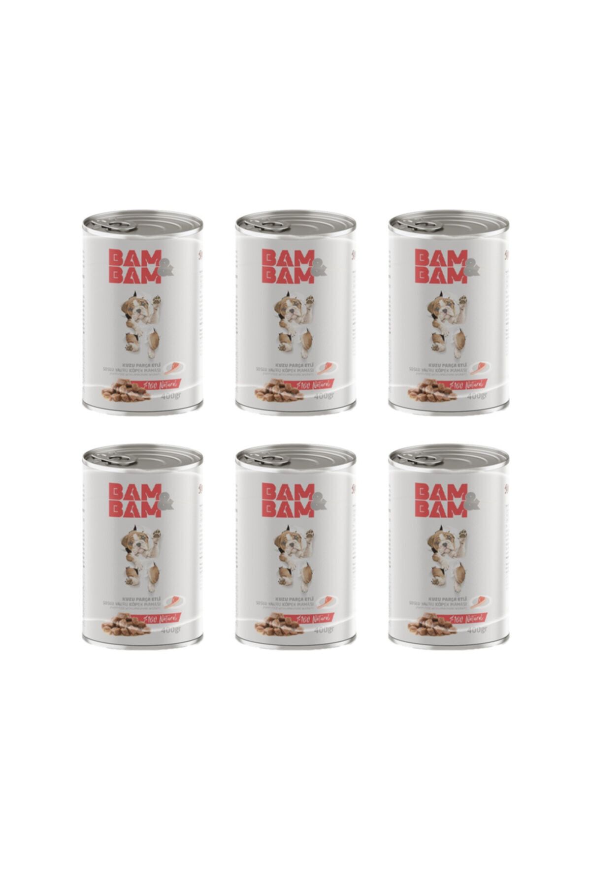 BAM&BAM Bam Bam Kuzulu Yavru Köpek 400 Gr Soslu 6'lı Paket