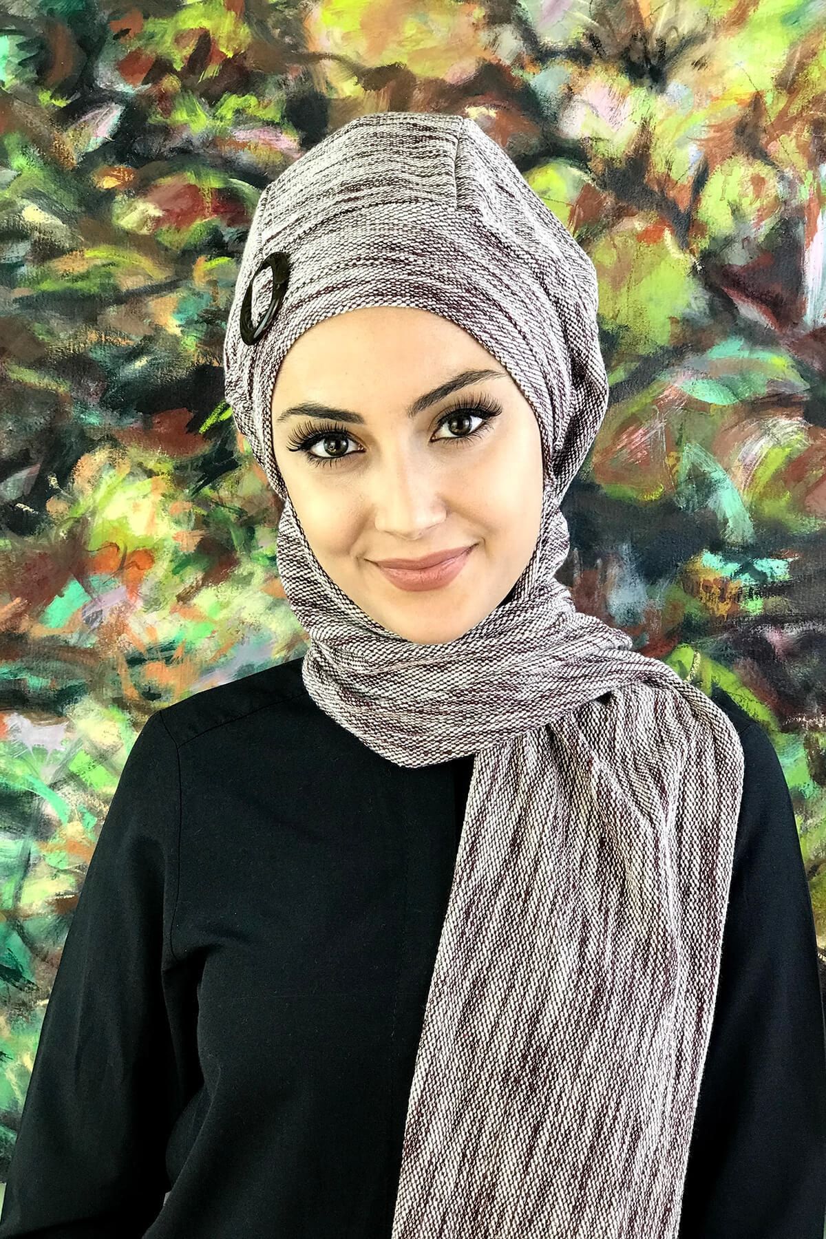 Yoisho Store Kırçıllı Desenli Açık Renk Bere Mürdüm