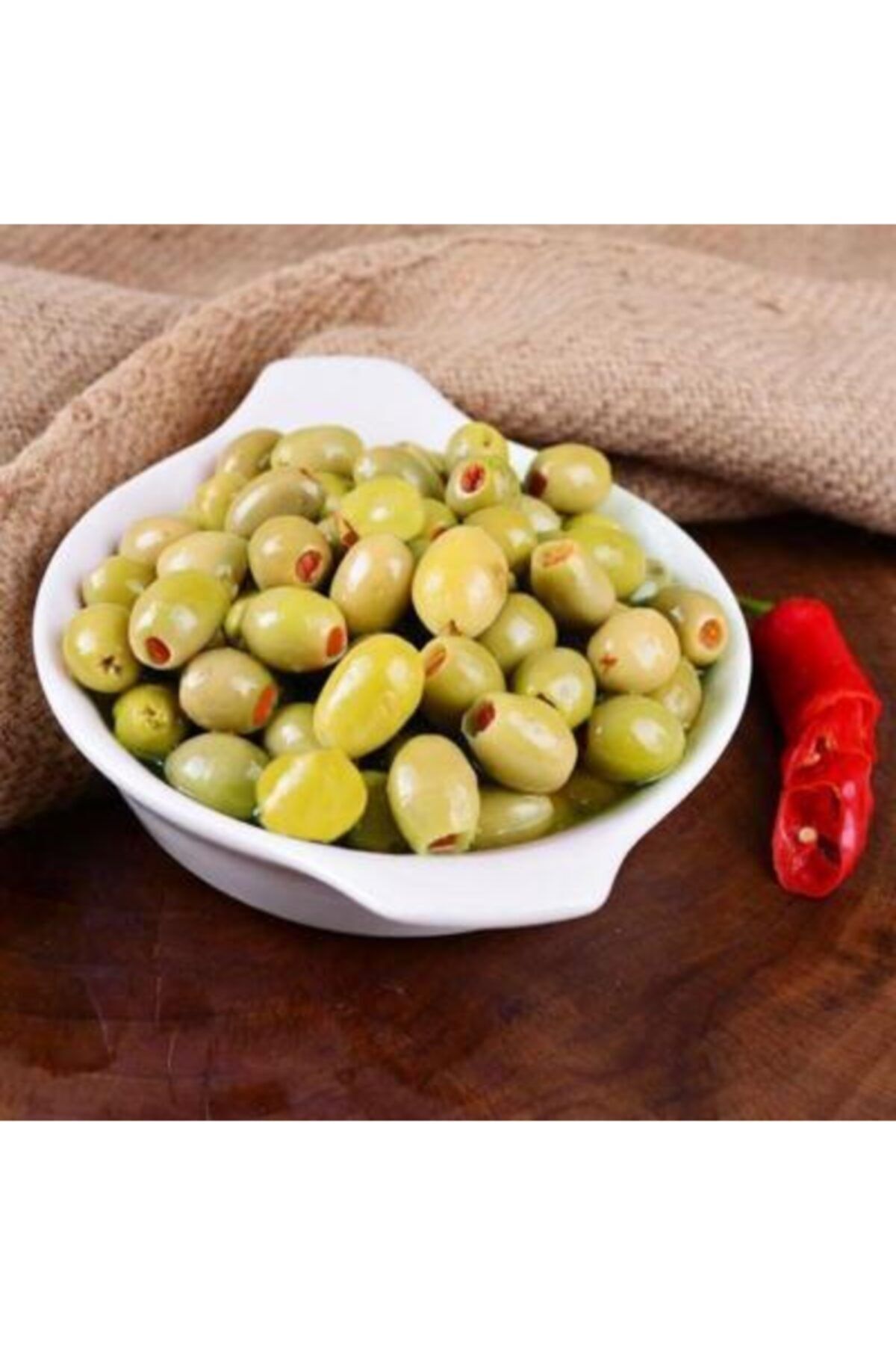 MEMLEKET GURMESİ Ayvalık Biberli Yeşil Zeytin 1 Kg