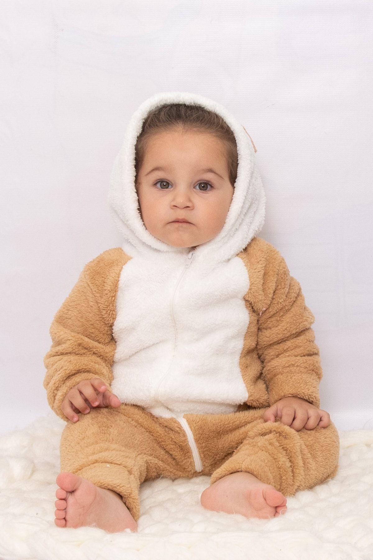 U.B UTKUBABY Welsoft Unisex Yumuşak Peluş Fermuarlı Panda Bebek Uyku Tulumu