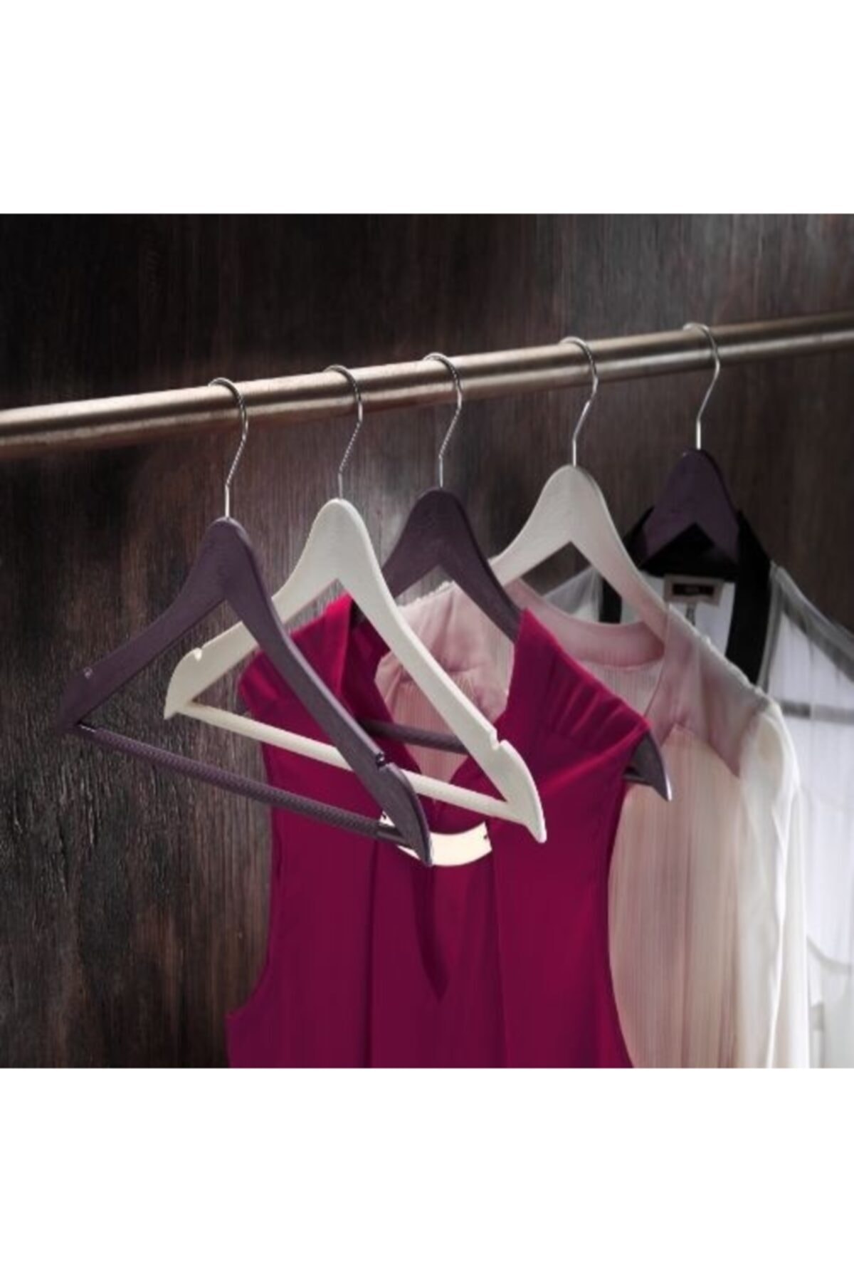 EvinKapında Ahşap Desenli Askı 6 Lı