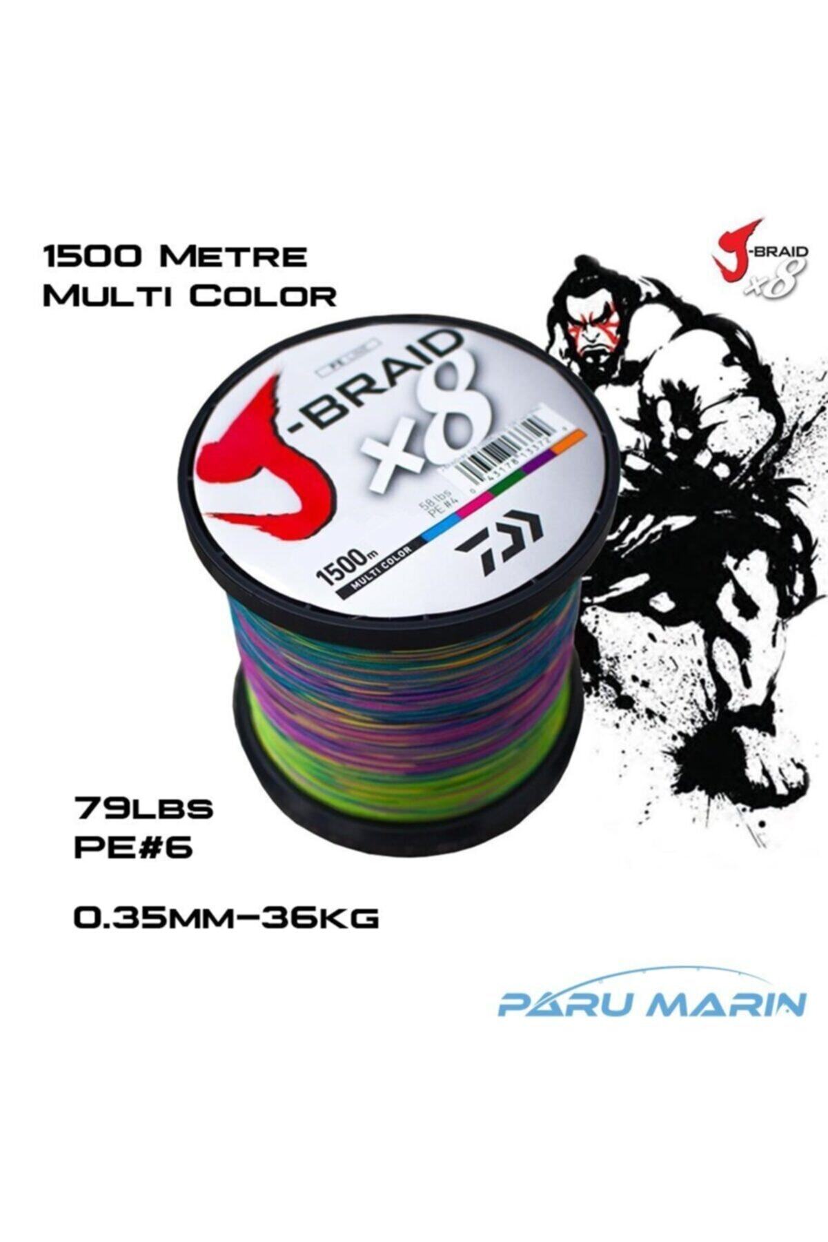 DAIWA J-braid X8 Multi Color 1500 Mt. 0.35mm 36kg. Ip Misina