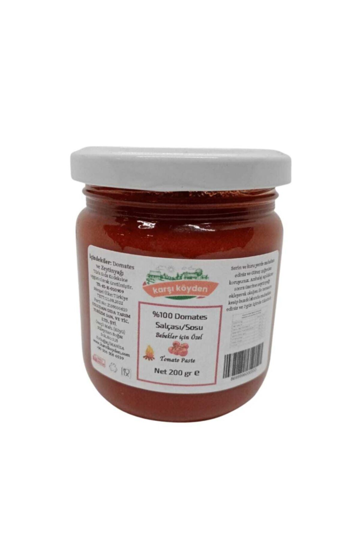 Karşı Köyden Domates Salçası - Tuzsuz -200 gr Bebek Salçası
