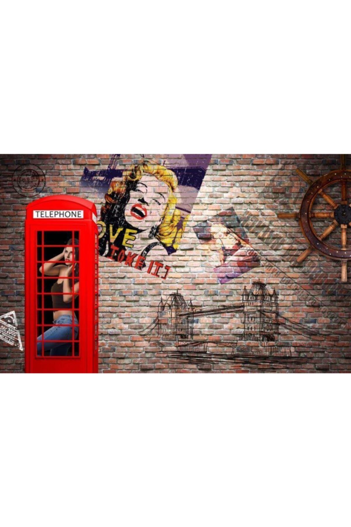 Renkli Duvarlar Marilyn Monroe Moda Özel Tasarım Duvar Kağıdı 4.50x2.50