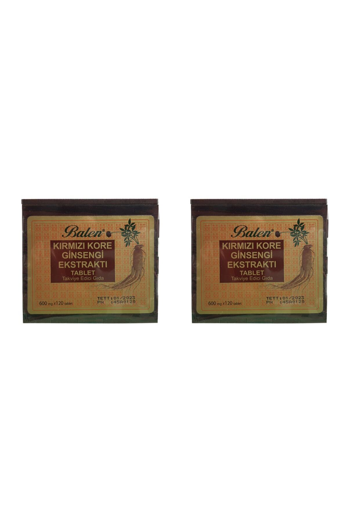 Balen 2 Adet Tahta Kutu Kırmızı Kore Gınseng 600 Mg 120 Tablet