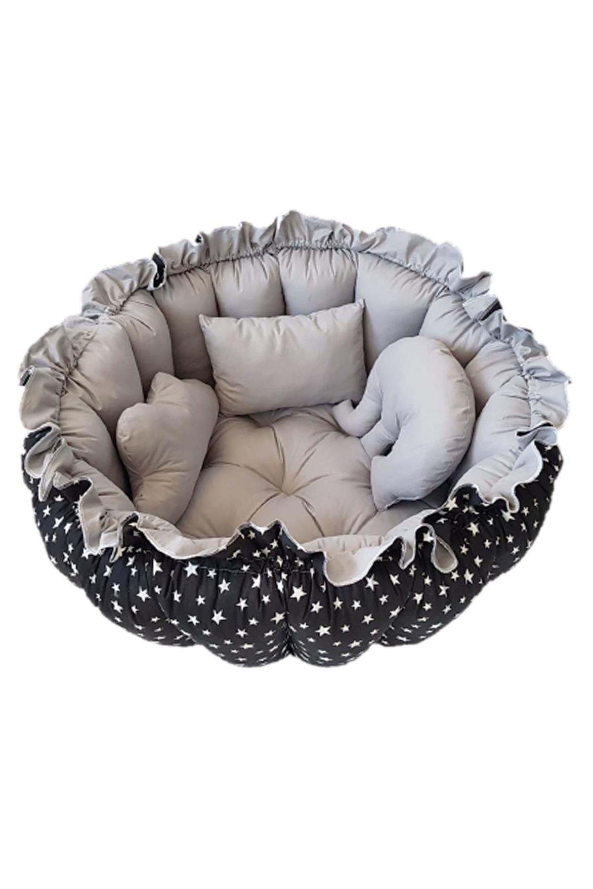 Babynest Siyah Pamuk Kumaş Bebek Uyku Ve Oyun Minderi