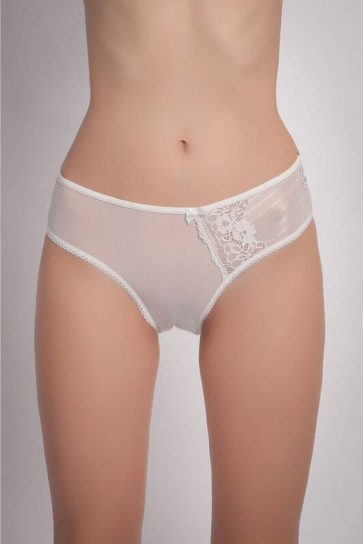 Merry Secret's Kadın Ekru Dantel Detaylı Önü Transparan Slip 51017