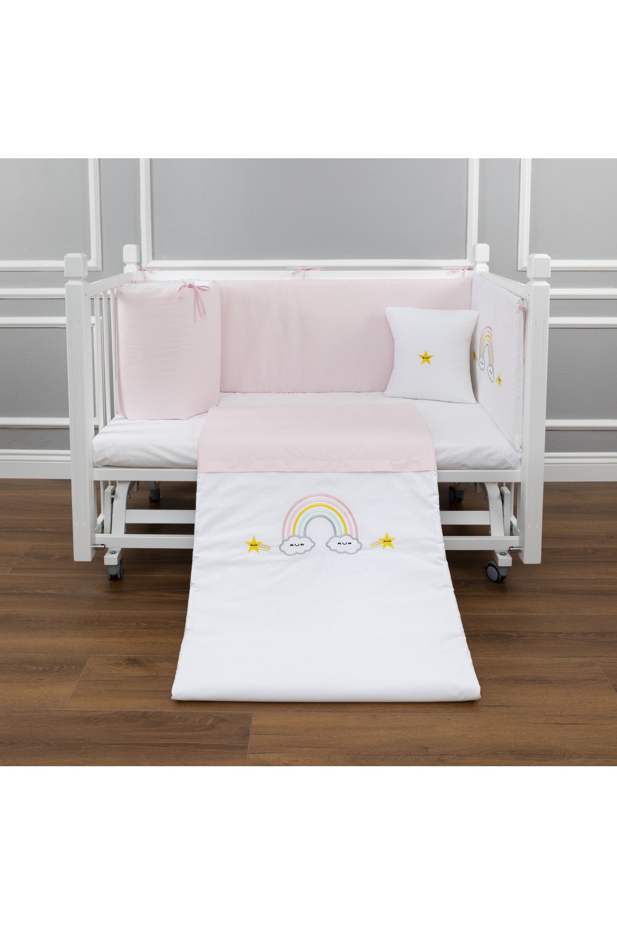MAYA BABY Pembe Rainbow Çocuk Uyku Seti 80x140