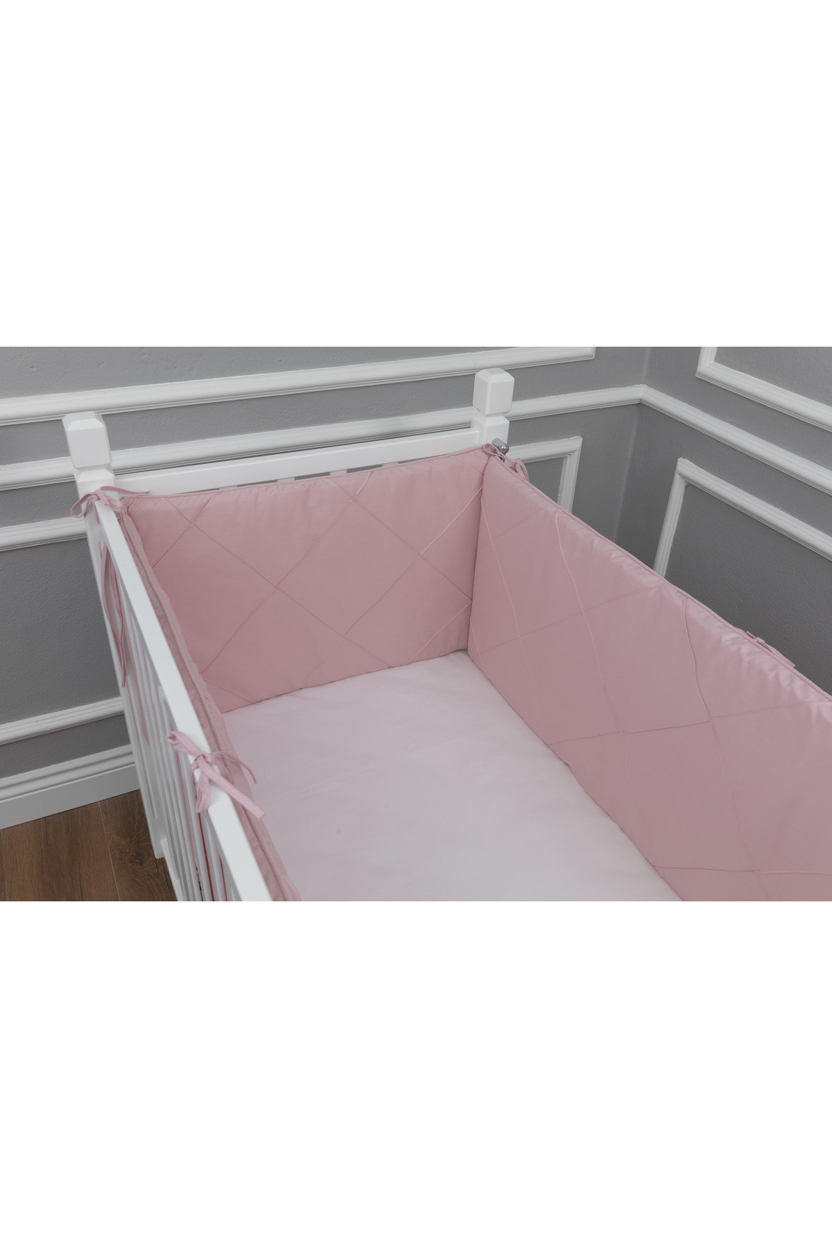 MAYA BABY Klasik Yan Koruma Seti 3 Parça 80x140 Rose