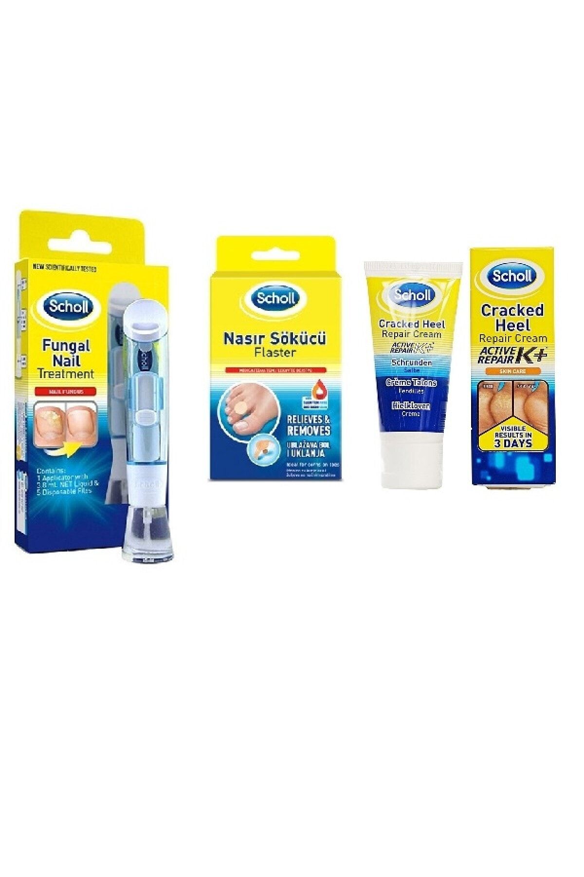 Scholl Tırnak Mantarı Giderici 3,8 ml Su Geçirmez Nasır Sökücü Flaster Topuk Çatlağı Giderici Krem