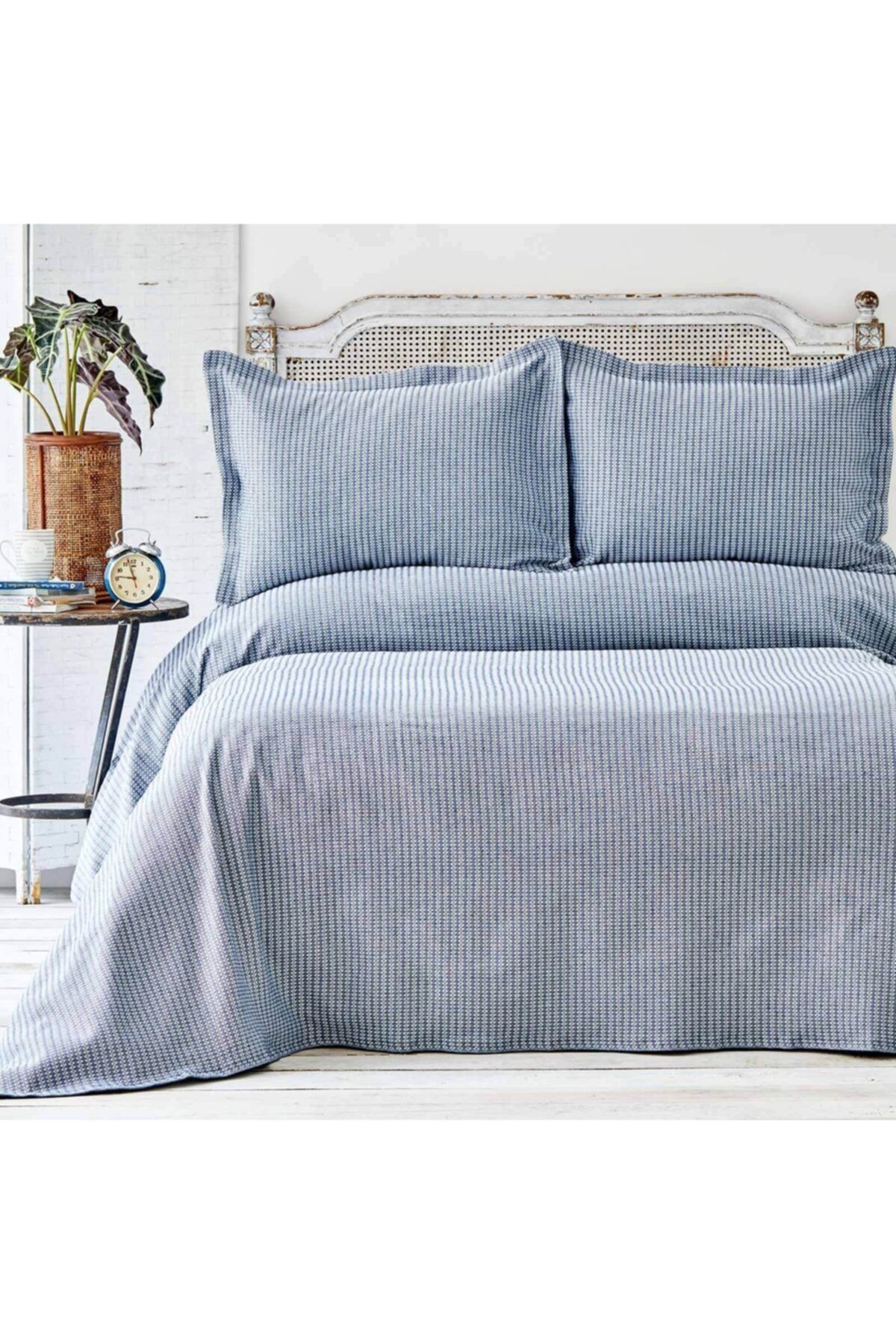 karaca home cally indigo cift kisilik yatak ortusu fiyati yorumlari trendyol