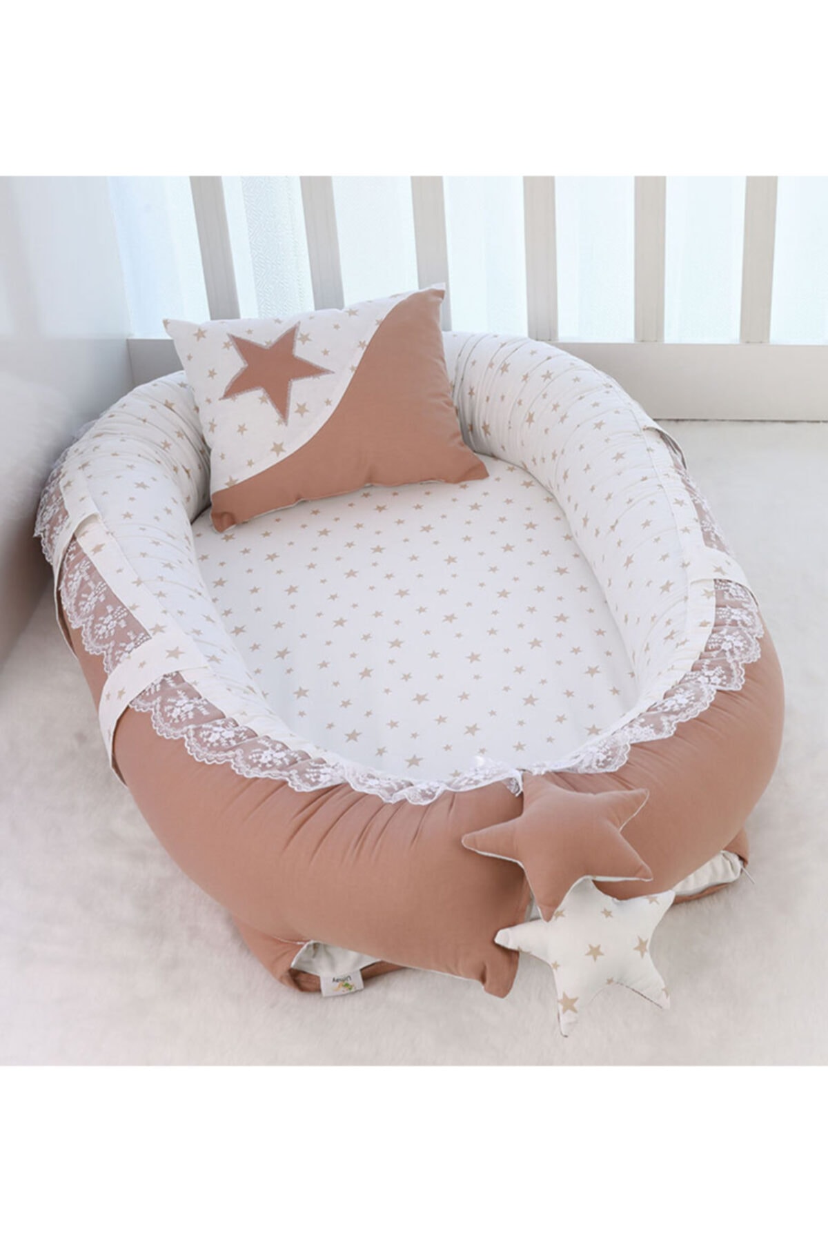 Umaybebek Babynest Bebek Uyku Yatağı Kahve 100% Pamuk 0-2 Yaş