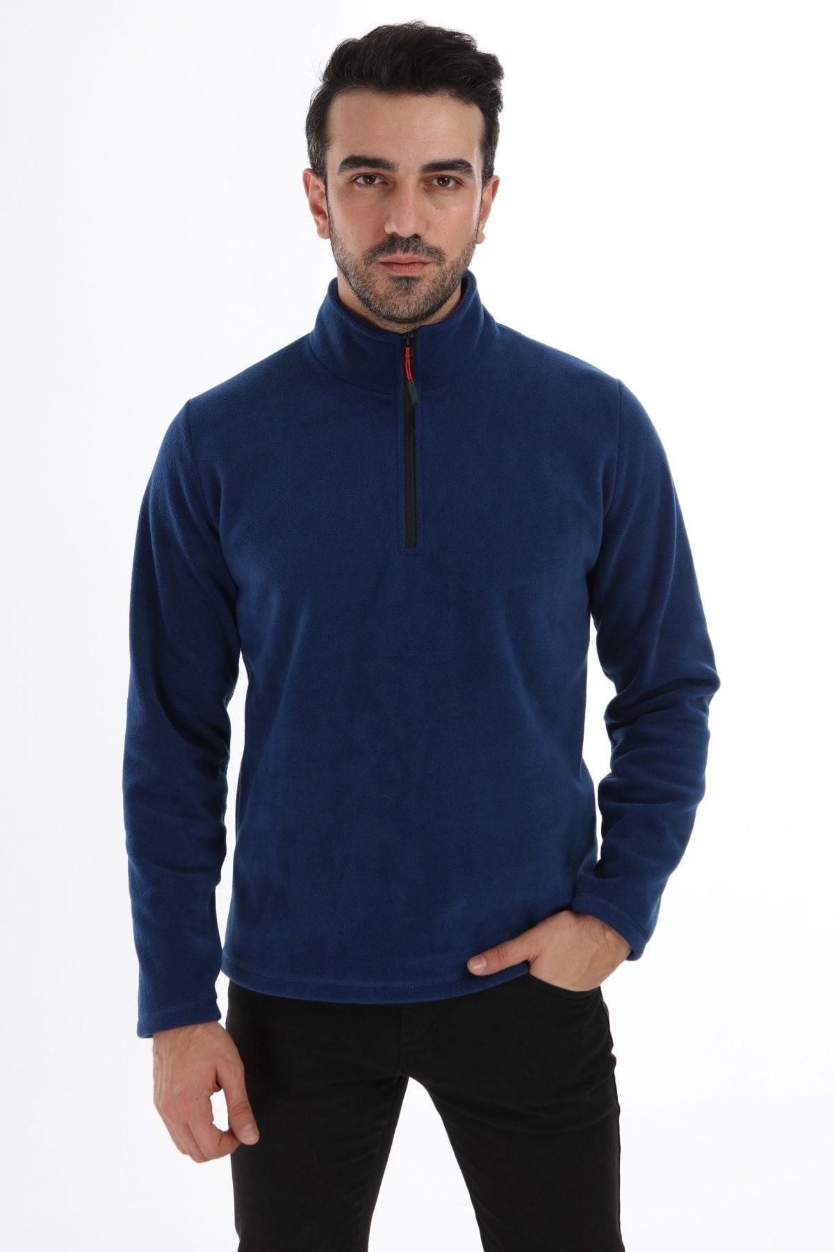Honest Erkek Mavi Store Tek Fermuarlı Polar