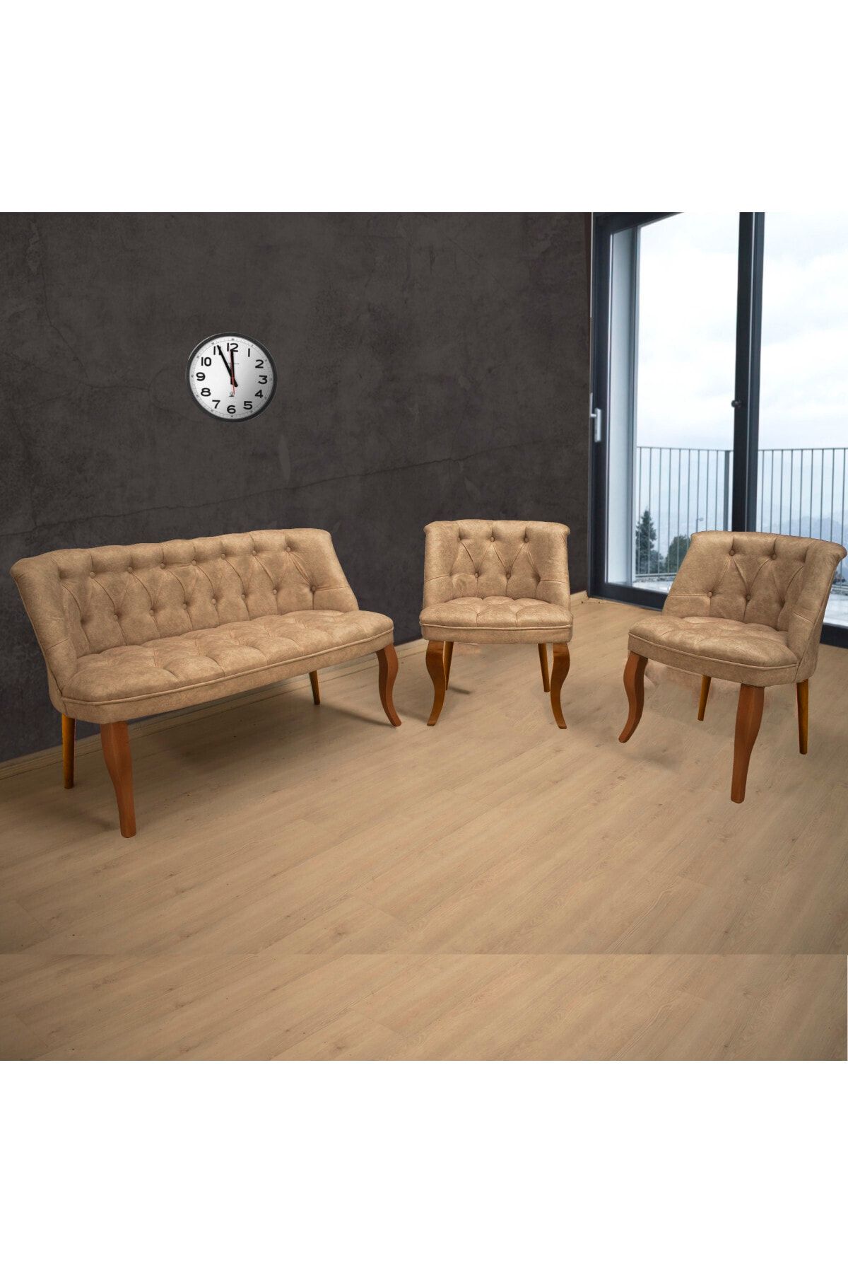 Armens Life Armens Çay Seti Koltuk Takımı, 2+1+1 Kahve Ayak