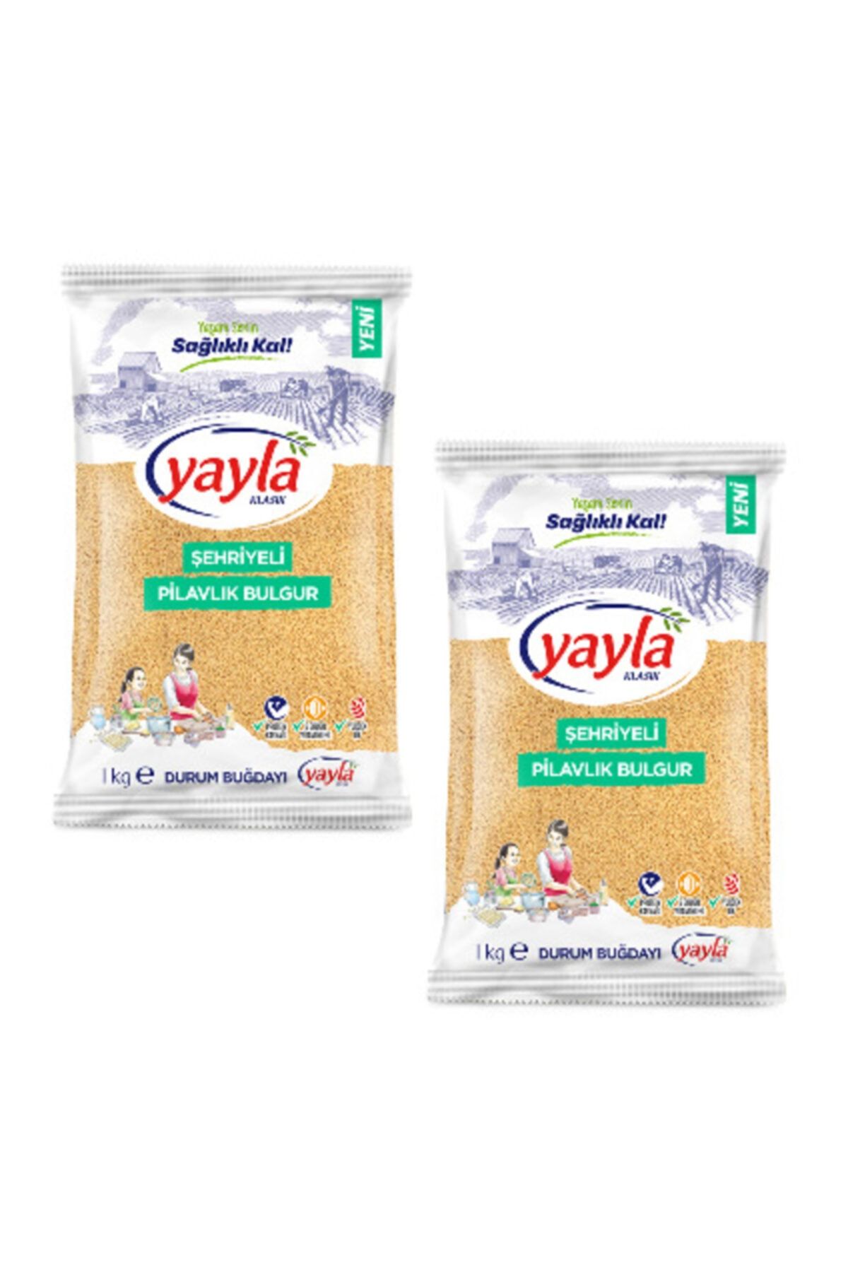 Yayla Şehriyeli Pilavlık Bulgur 1 Kg. 2 Paket