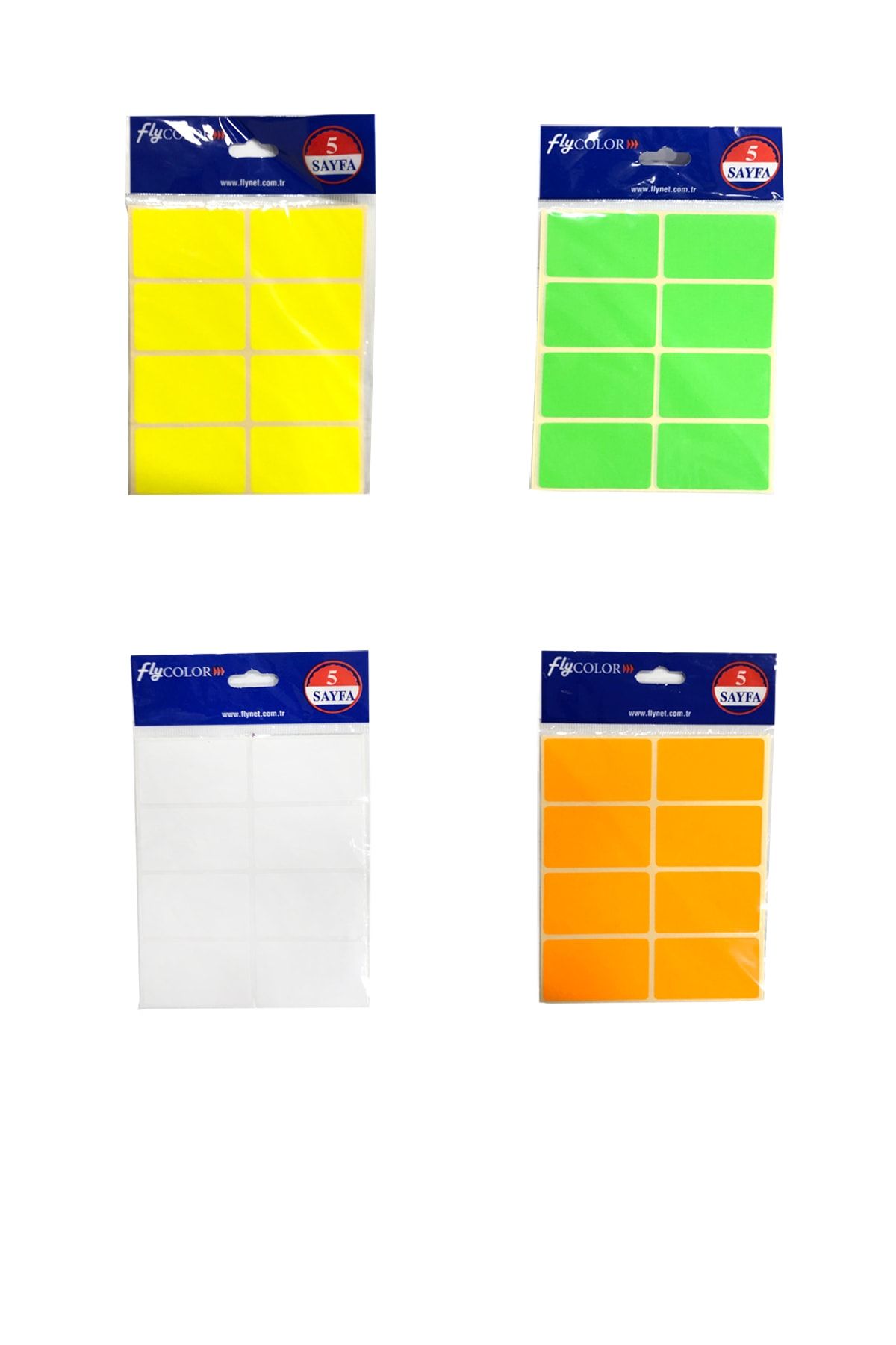 FLY COLOR Renkli Etiket 5 Sayfa 4 Renk 160 Adet Etiket Seti