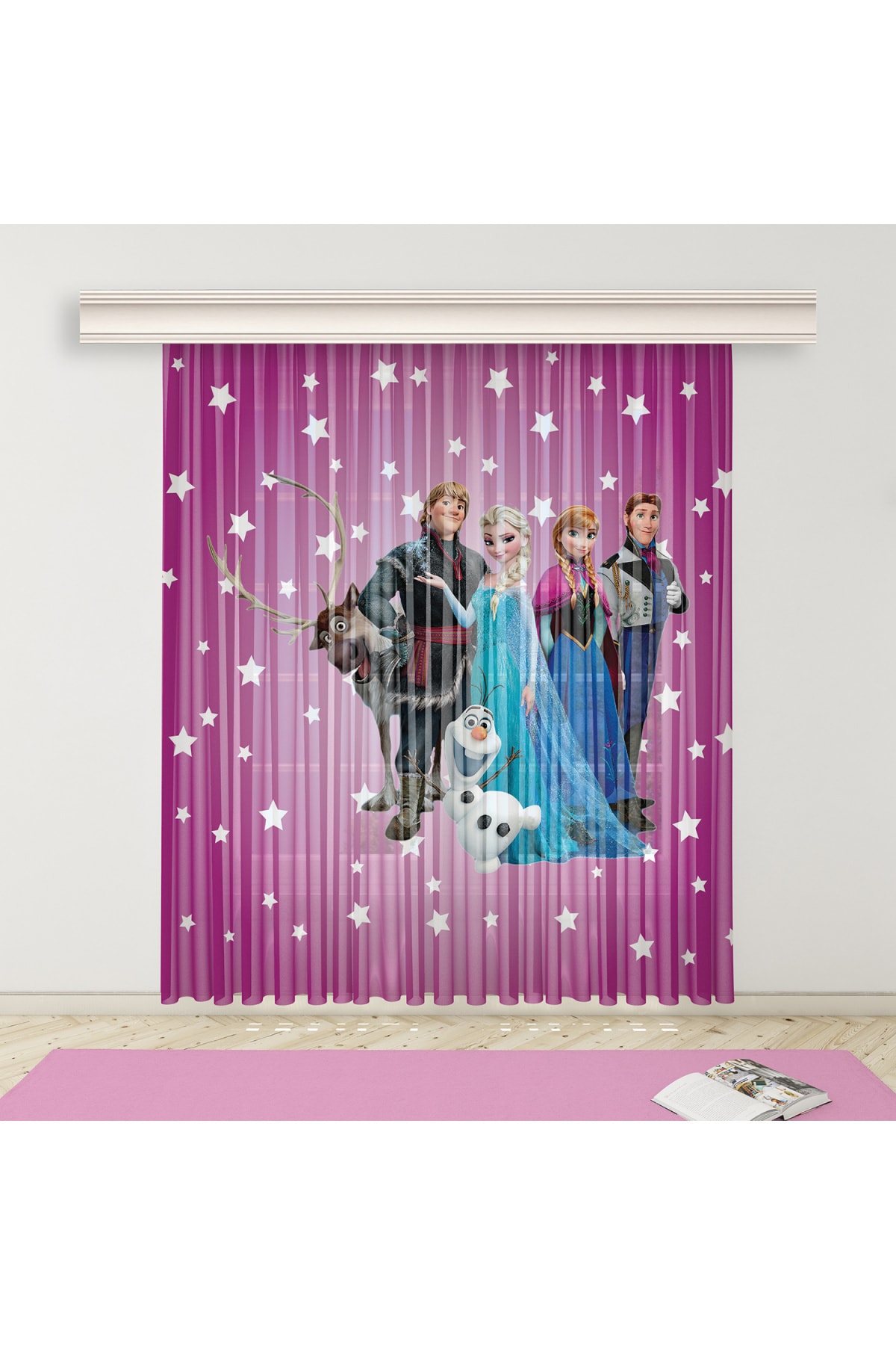 Kuşcu Tekstil Elsa-1 Desenli Pano Baskılı Çocuk Odası Tül Perde