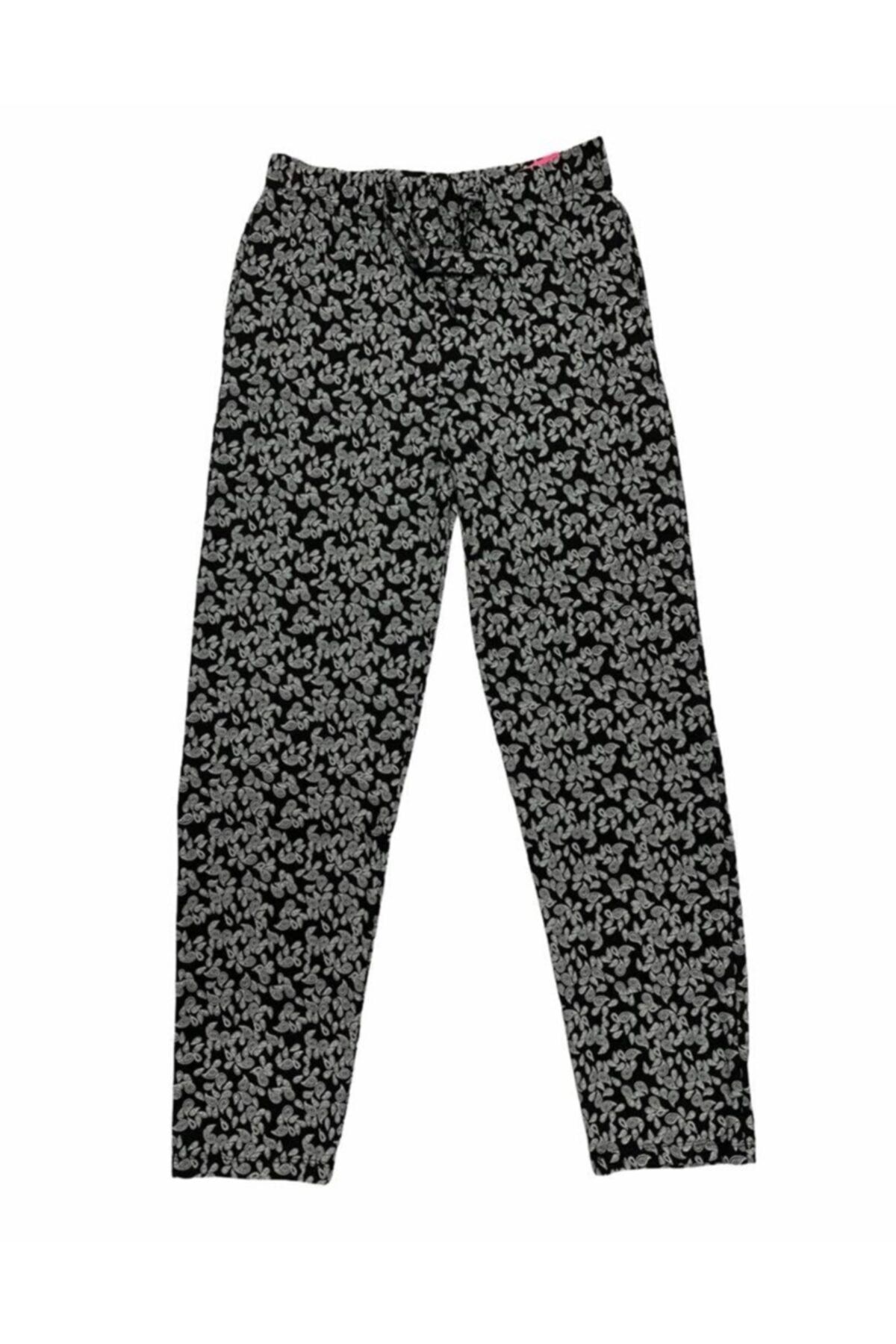 OMODAM Kadın Likralı Viskon Pamuk Rahat Kumaş Desenli Pijama Altı