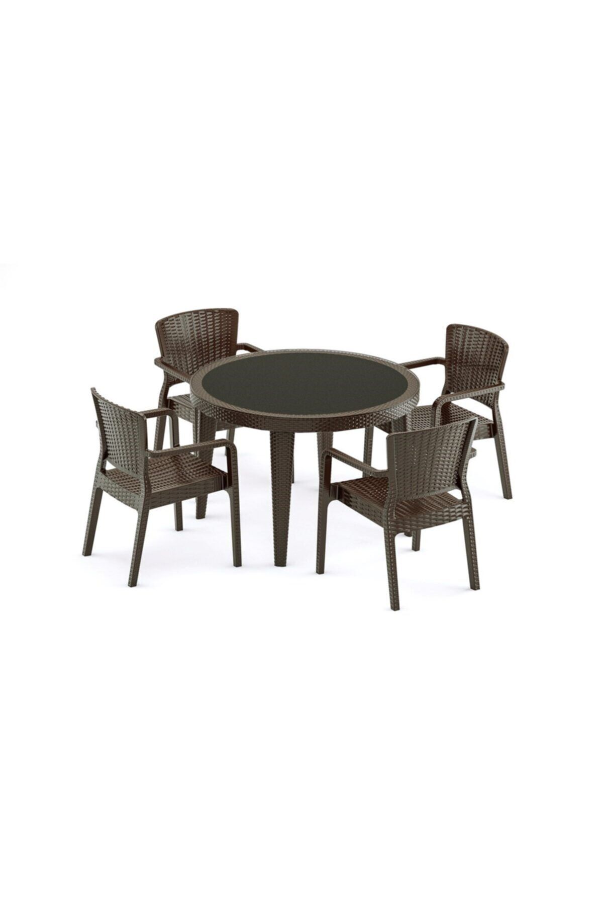 tilia osaka yuvarlak masa 4 adet antares koltuk rattan set fiyati yorumlari trendyol