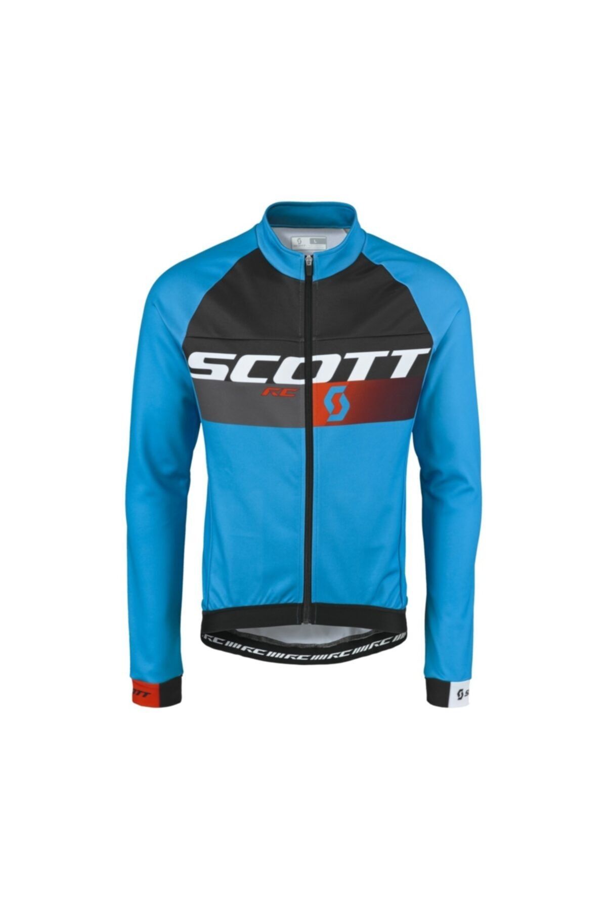 SCOTT Siyah Mavi Turuncu Rc Pro As 10 Uzun Kol Bisiklet Forma  Xl