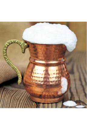 6 adet Kalın Dövme Kulplu Bakır Ayran Bardağı, Su Bardağı Maşrapa Image 0