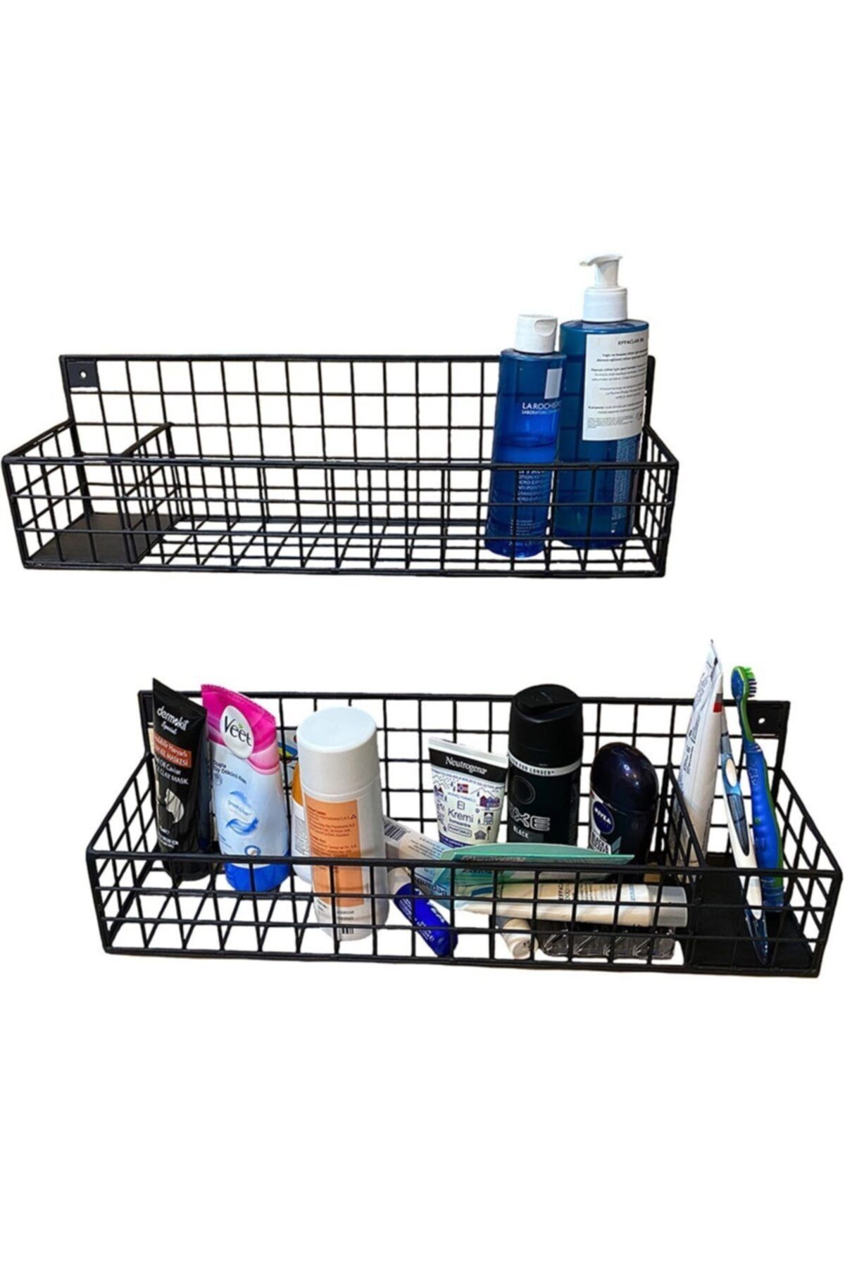 Wess Dizayn Metal Banyo, Mutfak Rafı Organizer 2'li Set Wd242