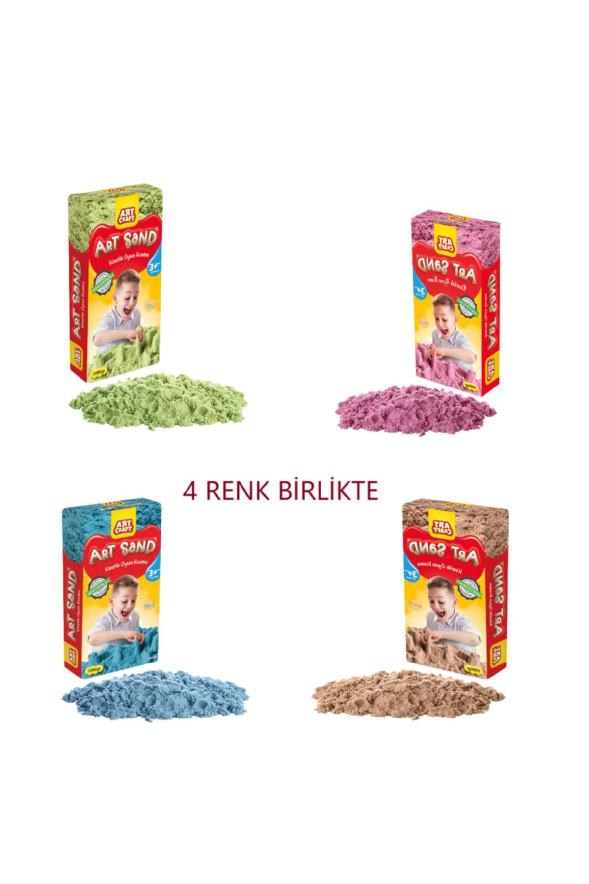 DEDE Kinetik Oyun Kumu 1000 Gr (yeşil - Mavi - Pembe - Naturel)