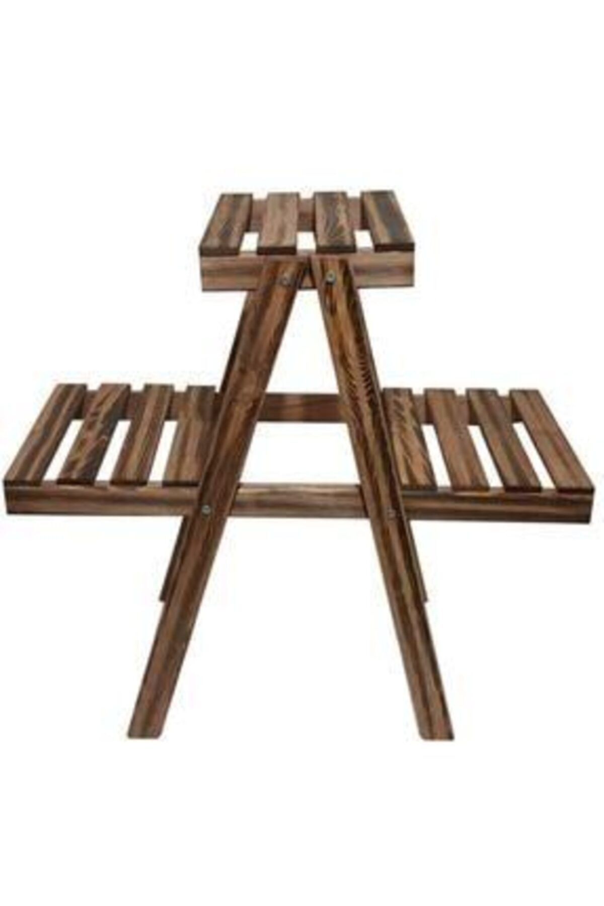 MODASHİNE Ahşap Eskitme Dekoratif Saksılık Çiçeklik Stand
