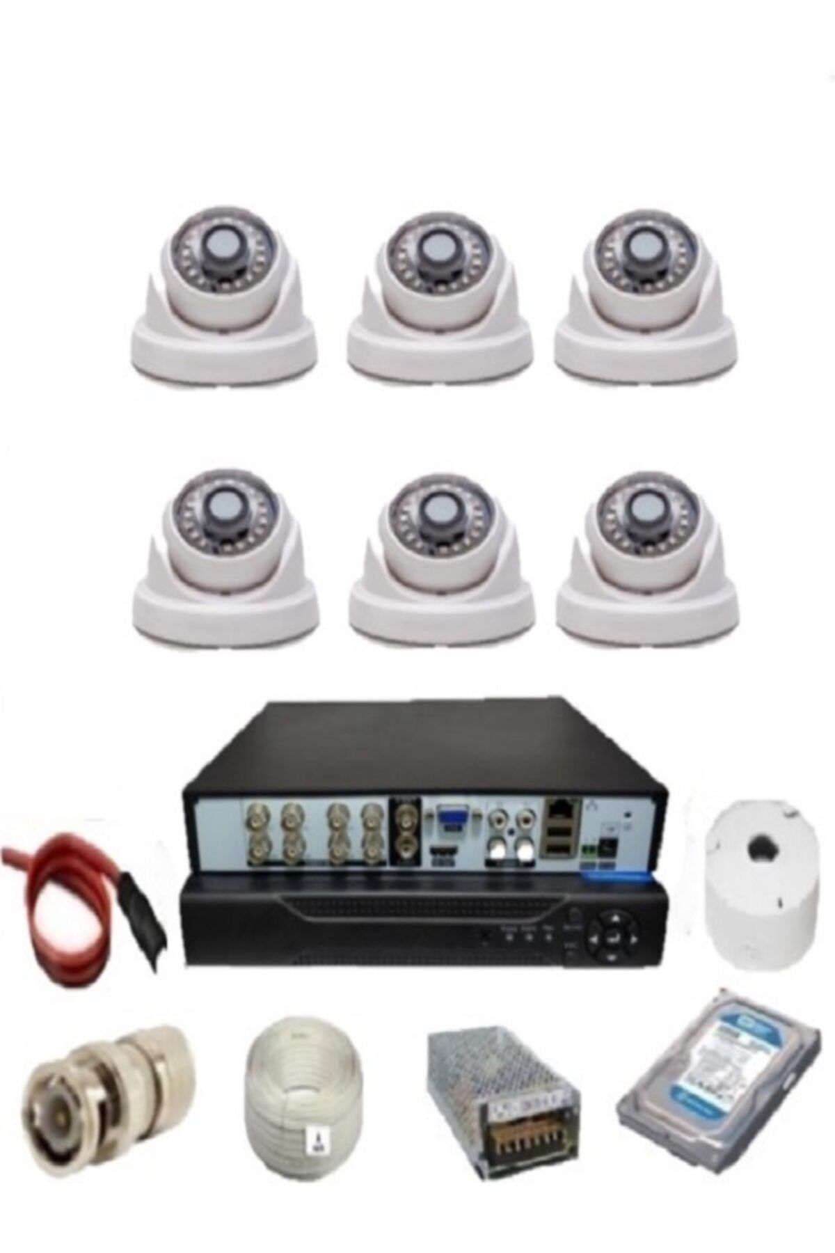 EG GÜVENLİK Eg 6 Kameralı Ahd 5 Mp Sony Lensli Full Hd Kamera Sistemi Seti