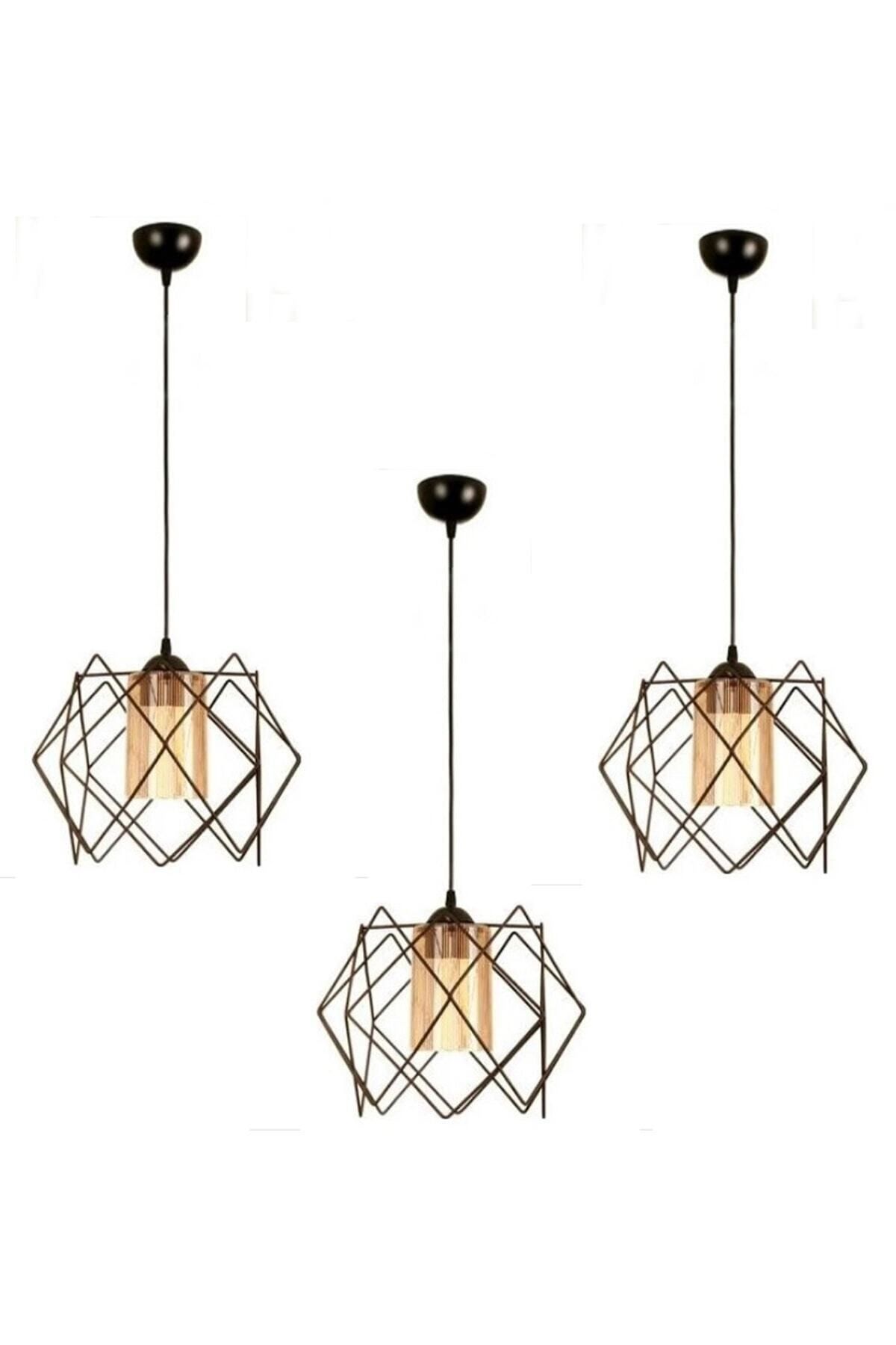 Trend Kitchen 3 Adet Koza One Glass Salon,mutfak Sarkıt Avize