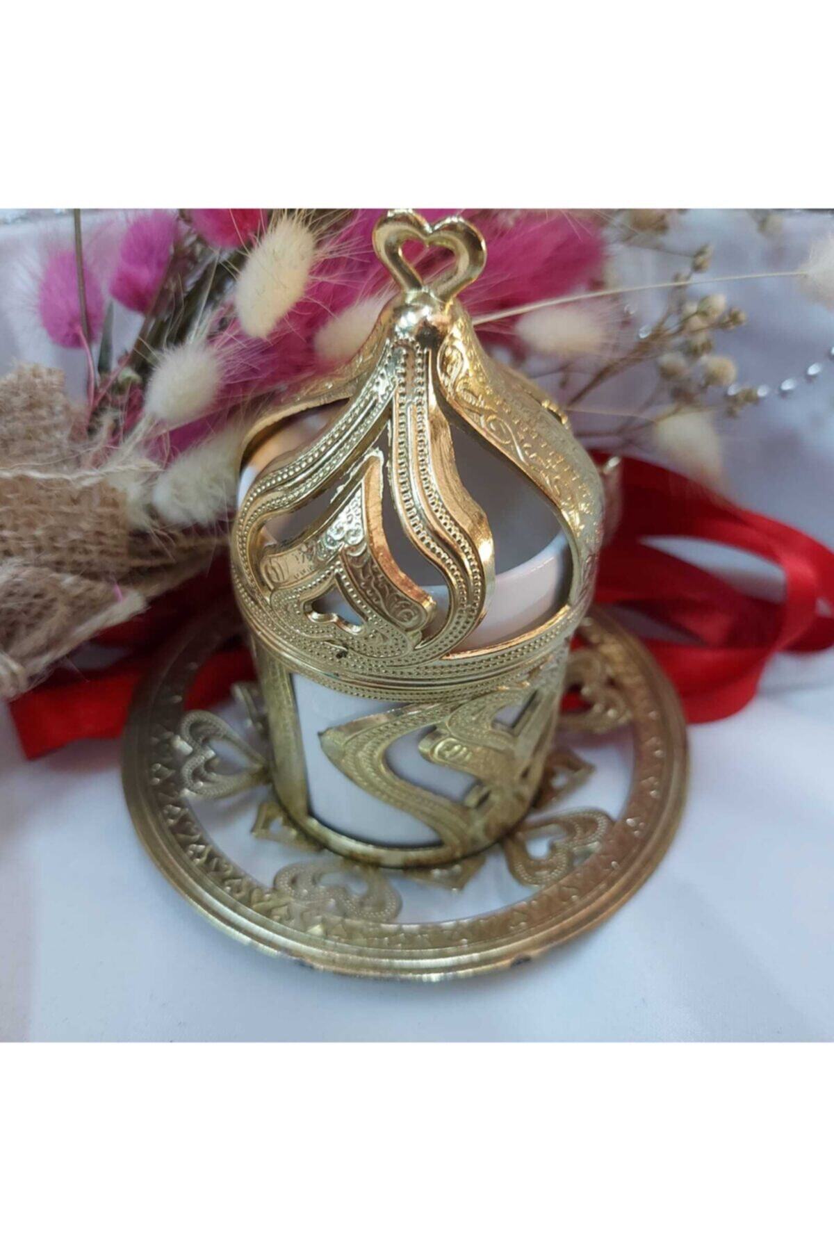 Aker Hediyelik Gold Sarı Özel Motifli Fincan Altlıklı Söz Nişan Kahve Fincanı Özel Kapaklı Damat Fincanı 2 Adet
