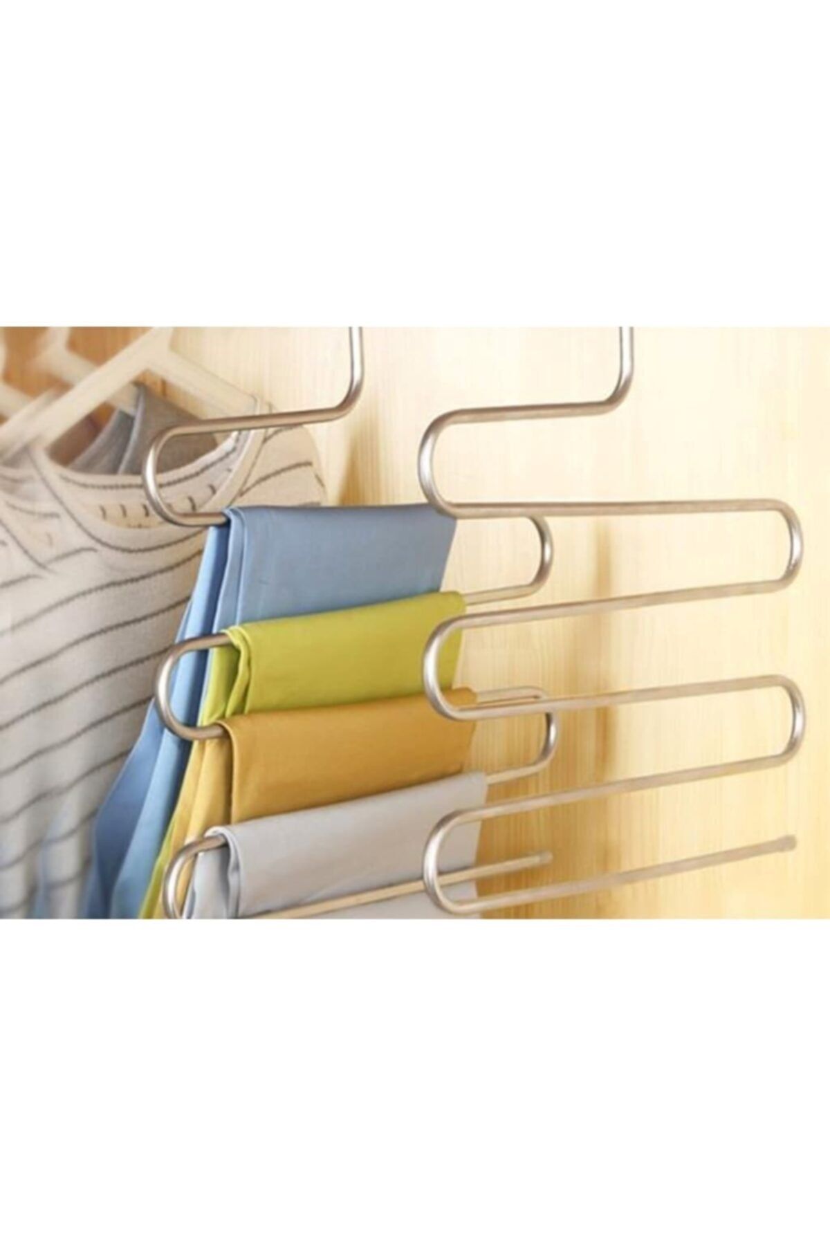 pazariz 5 Katlı Metal Düzenleyici Pantolon Bluz Elbise Eşarp Askı