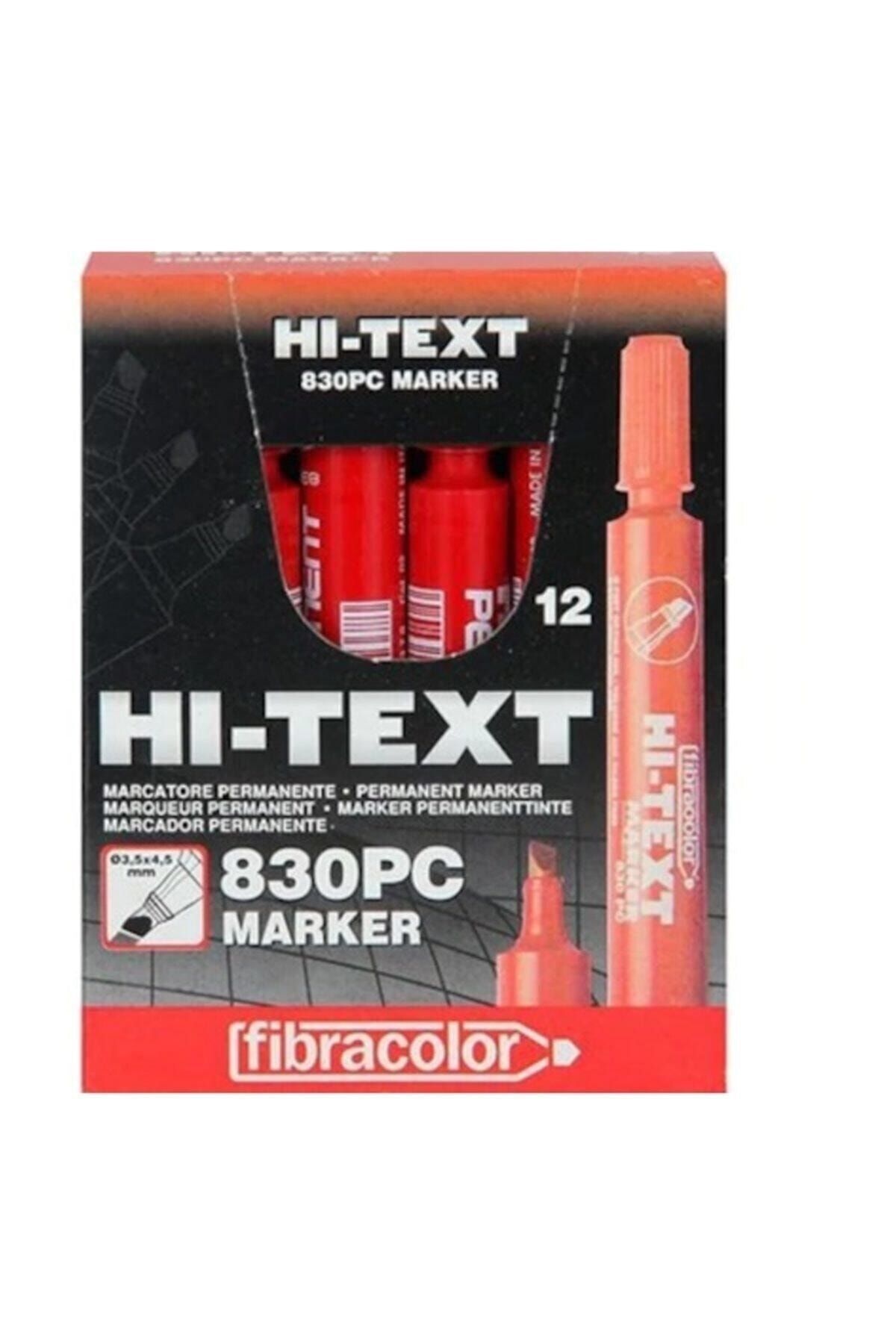 HiText Hı-text 830pc Permanent Kalem Kırmızı Kesik Uç 12'li Kutu