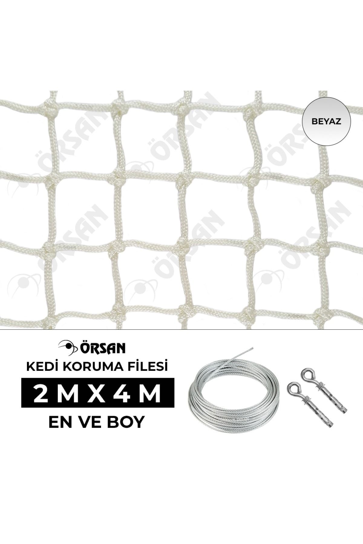 Örsan File Kedi Filesi 2mx4m Beyaz - Kedi Balkon Filesi - Kedi Koruma Filesi