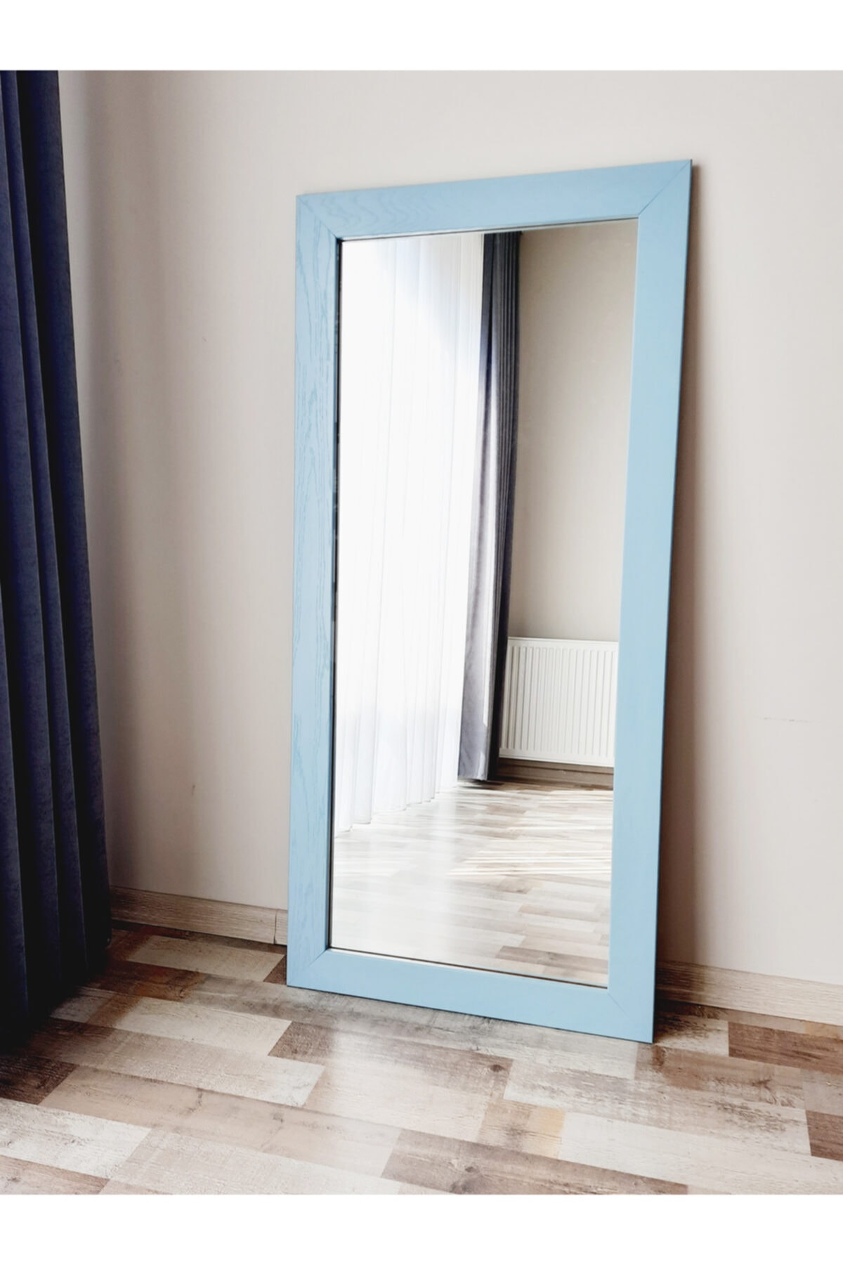 DFN WOOD Mdf Dikdörtgen Yeşil Dekoratif Duvar Salon Ofis Boy Aynası 150x70 cm