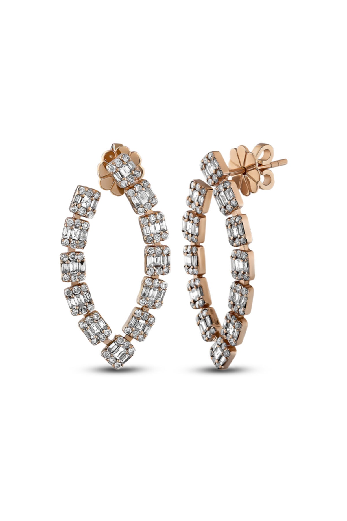 Barok Diamond Baget Pırlanta Küpe 2.06 Ct. E Vs 14k