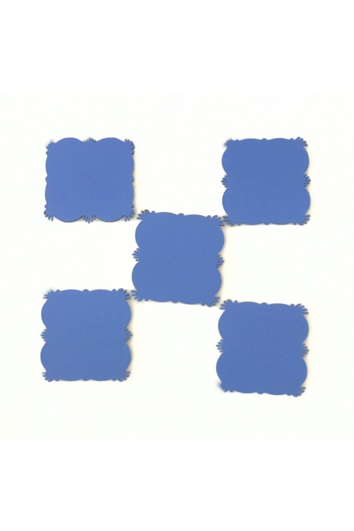 firdevsi hobi Magnet Ahşabı-7x7cm--mıklatıslı- 5 Adet- Mavi