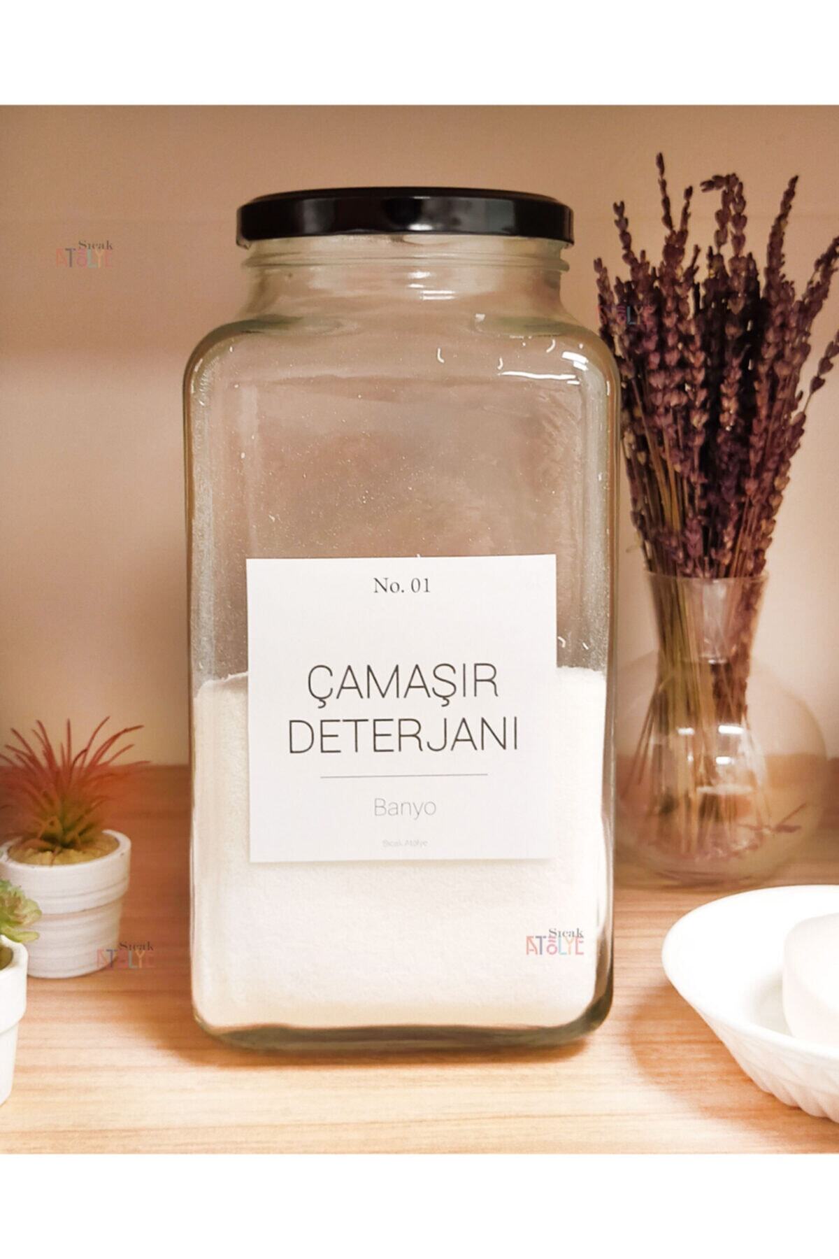 Sıcak Atölye - Cam Çamaşır Deterjan Kavanozu / Kutusu - 3 Litre - 1 Adet
