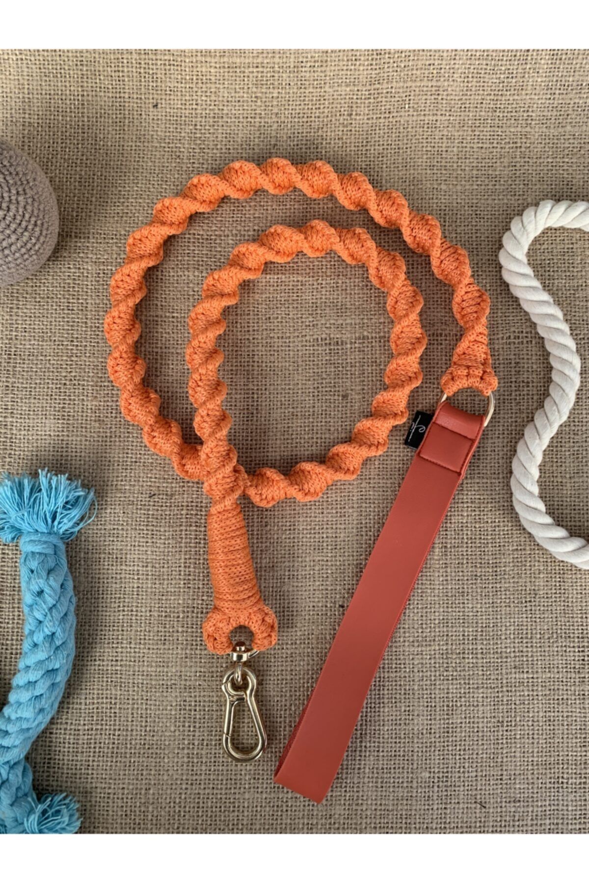 Pero Home&Design Turuncu Gezdirme Tasma Kayışı Orta Küçük Köpek Sevk Gezdirme Kayışı