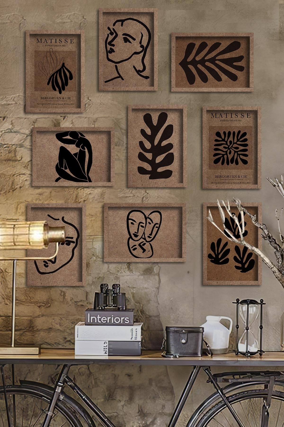 Modacanvas 9 Parça Gerçek Mdf Çerçeveli Kartpostal Tablo Seti