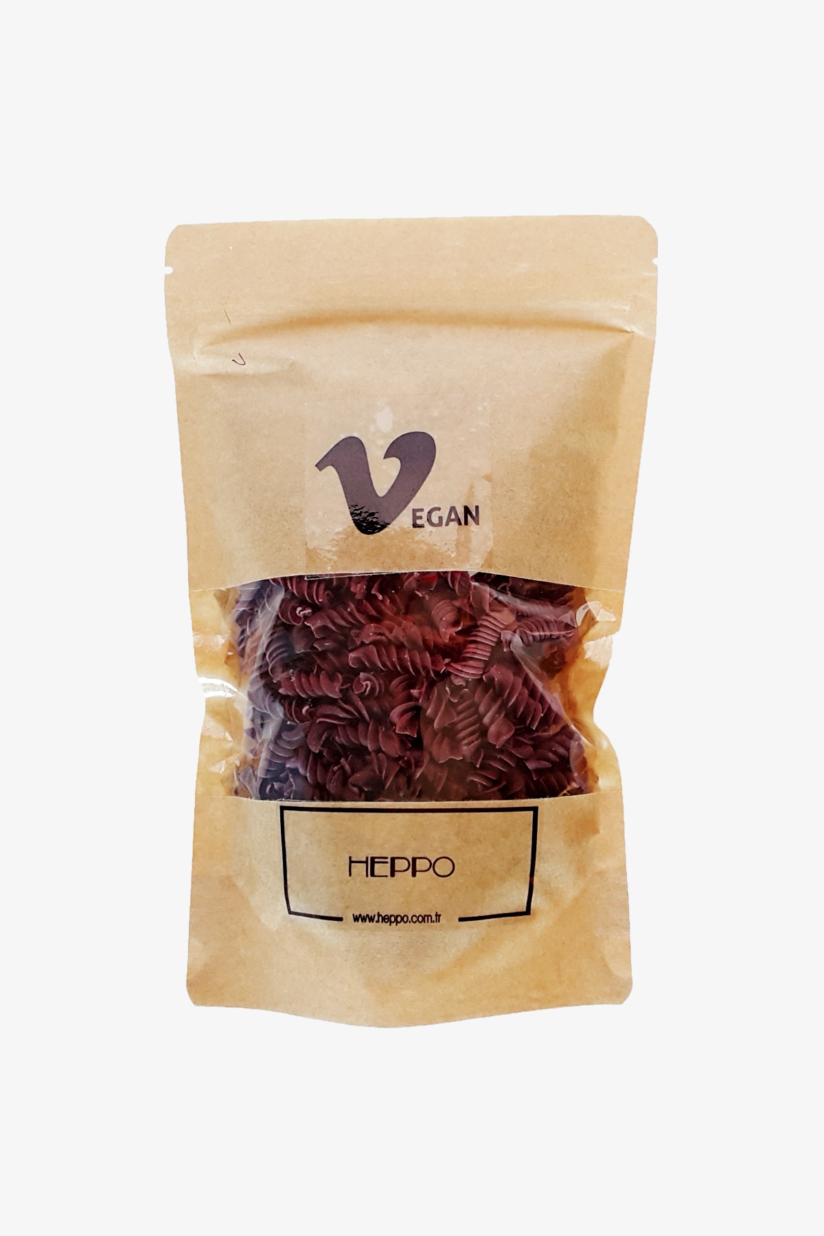 HEPPO Vegan Mor Unlu Burgu Makarna 300 Gr