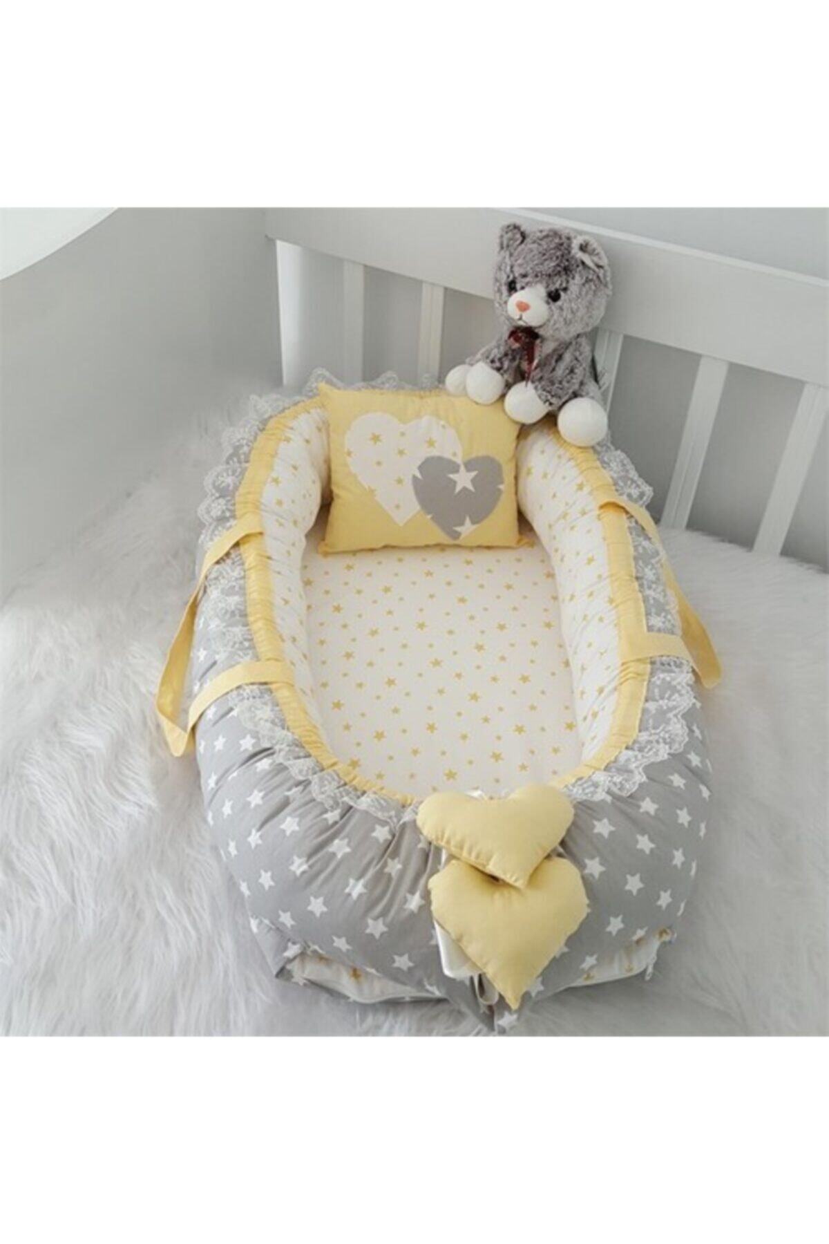 Jaju Baby Minik Sarı Yıldızlı Ortopedik Babynest Bebek Yuvası