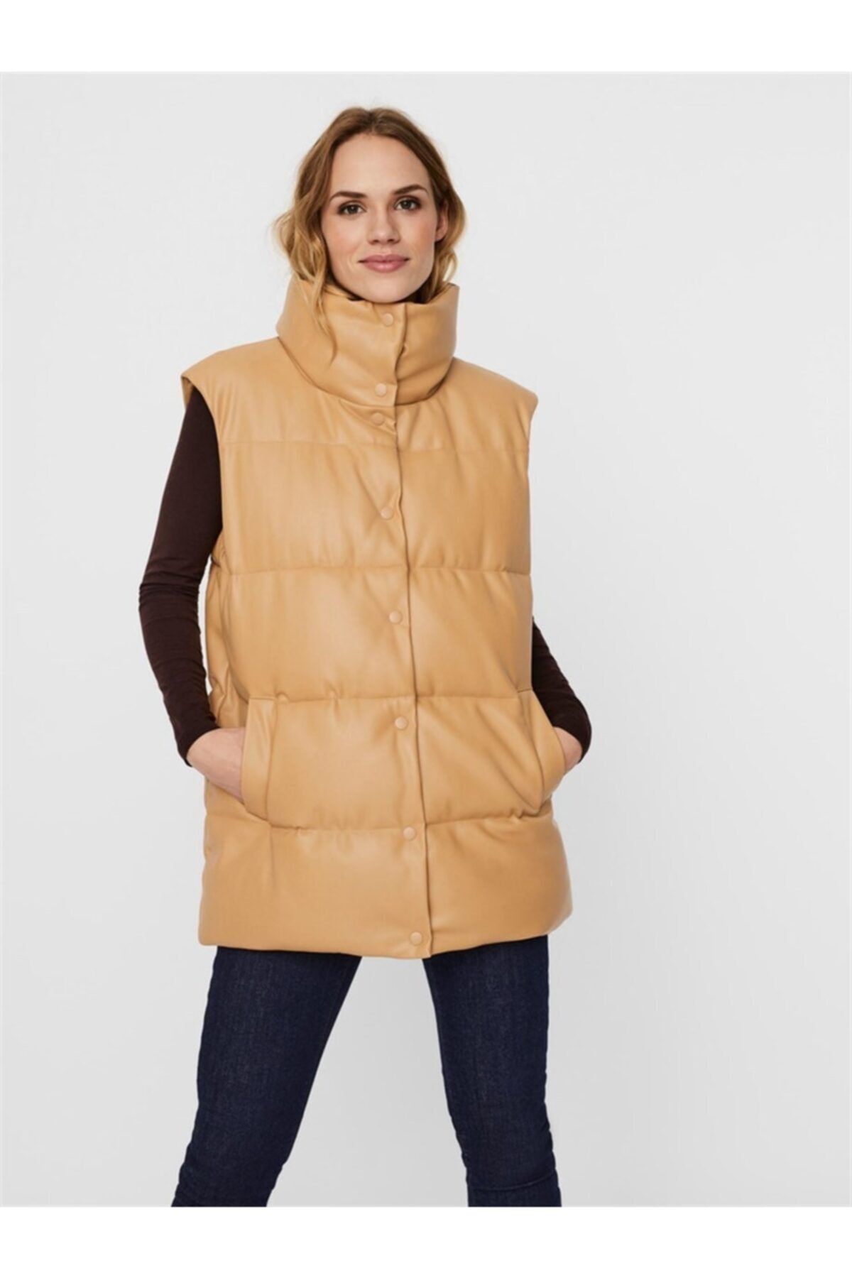 Vero Moda Vmbellaofelıa Coated Waıstcoat Yelek
