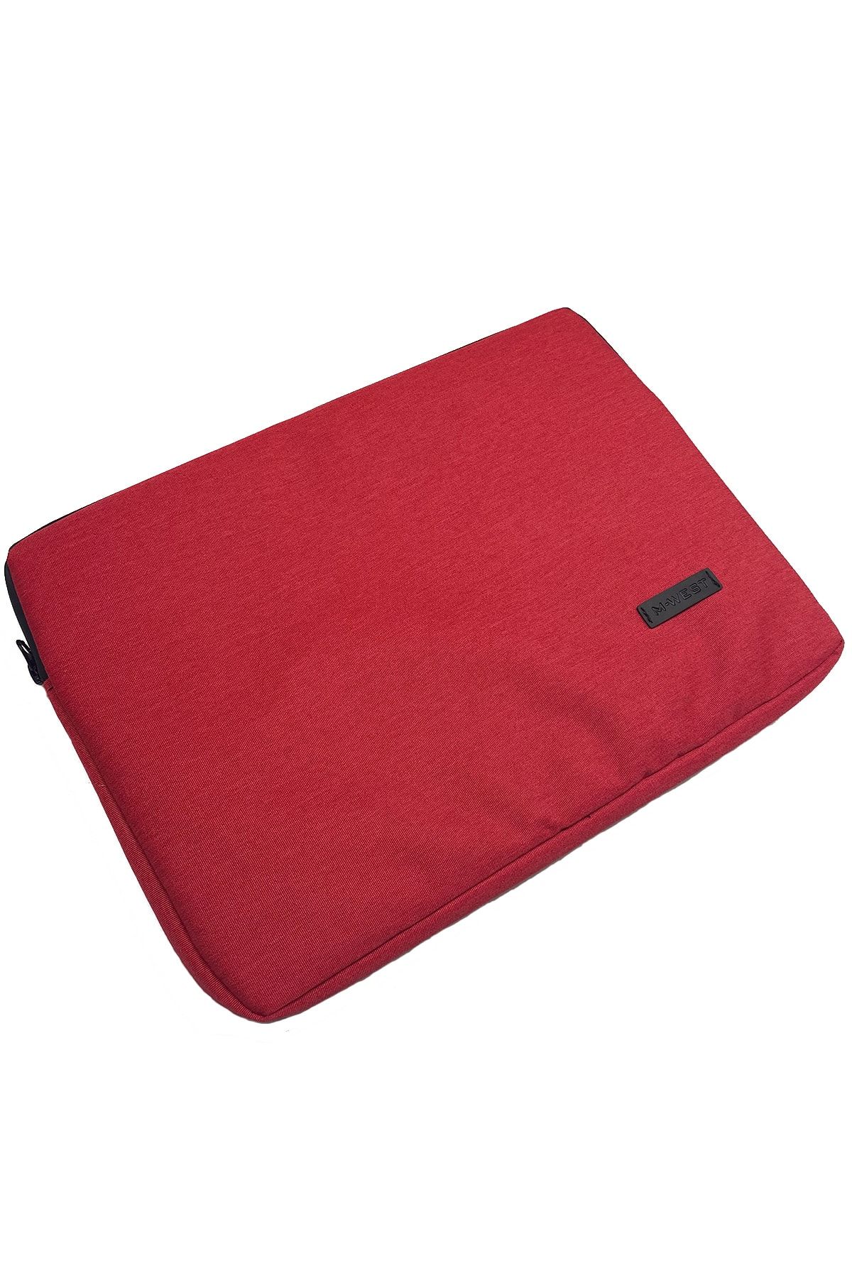 D'VERS Kırmızı Su Geçirmez Fermuar Detaylı Unisex 15-15,6 Inç Uyumlu Macbook Kılıf Notebook Laptop Çantası