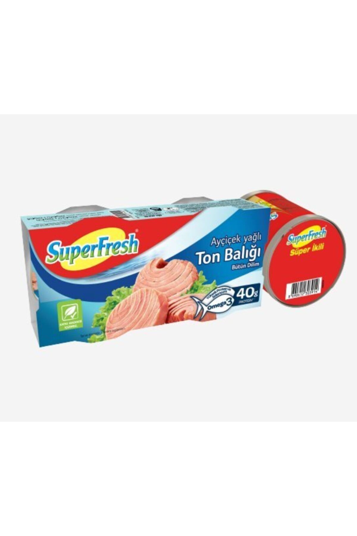 SuperFresh Süperfresh Ton Balığı 150 Gr*2 Adet 185gr Mısır Hediyeli Balık Konservesi * 3 Paket