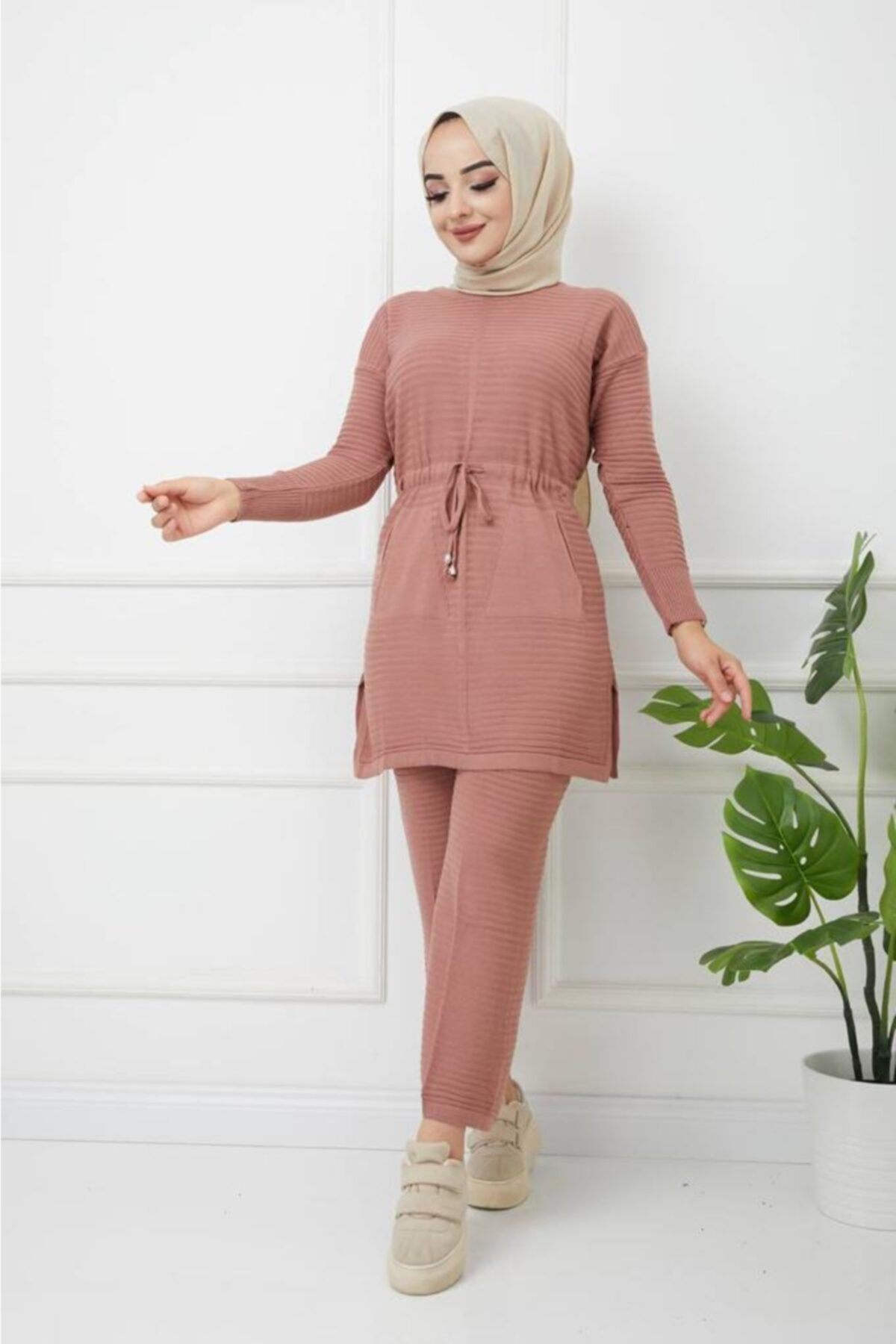 RedGold Fashion Pantolon Tunik Ikili Takım Triko