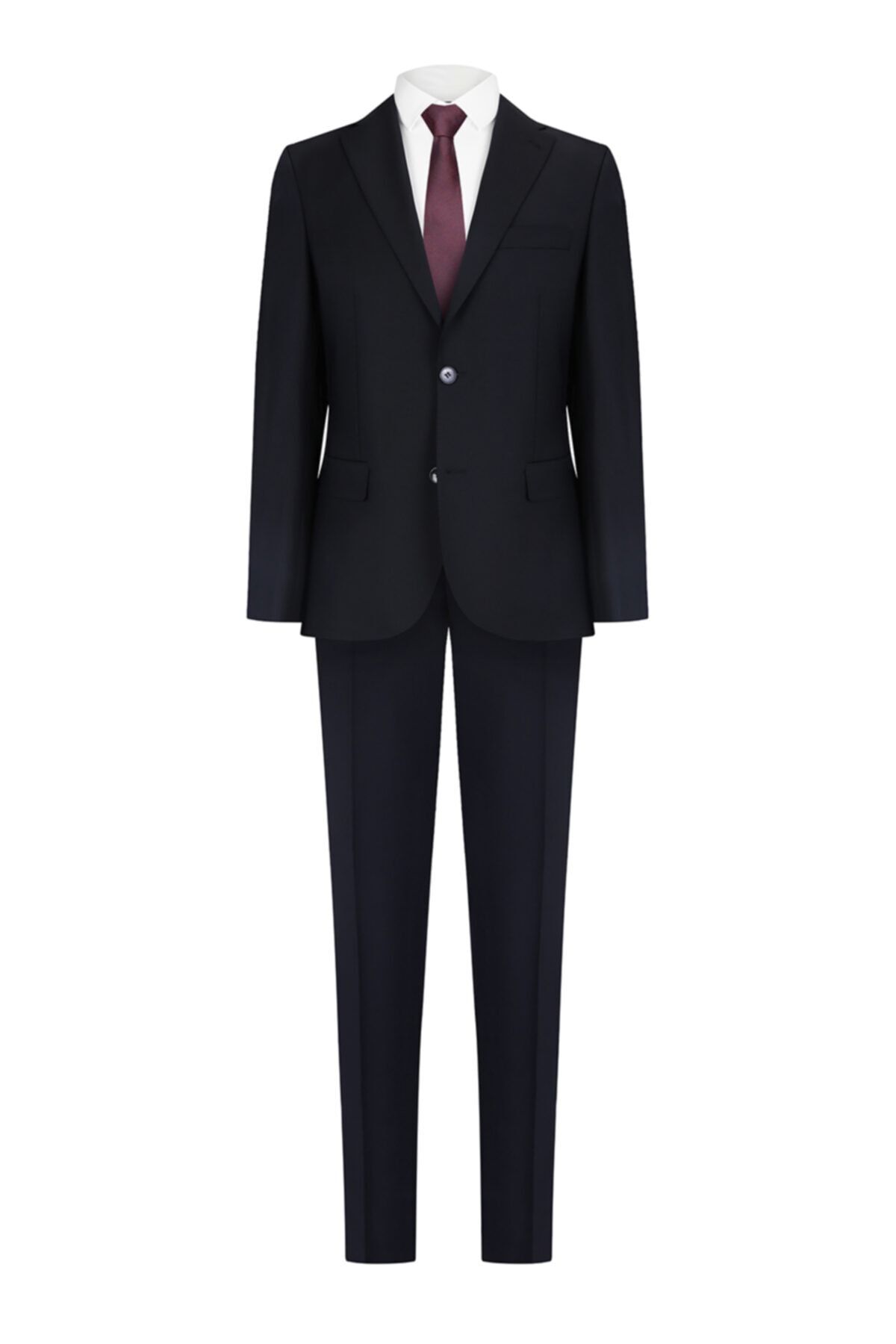 W Collection Siyah Çift Pantolonlu Takım Elbise
