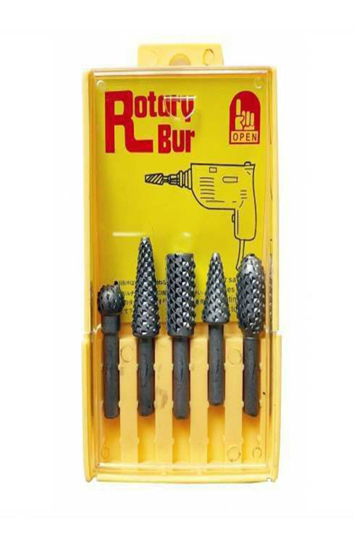 Rotary Bur 5 Parça Döner Törpü Tahta Ahşap Oyma Seti Matkap Ucu