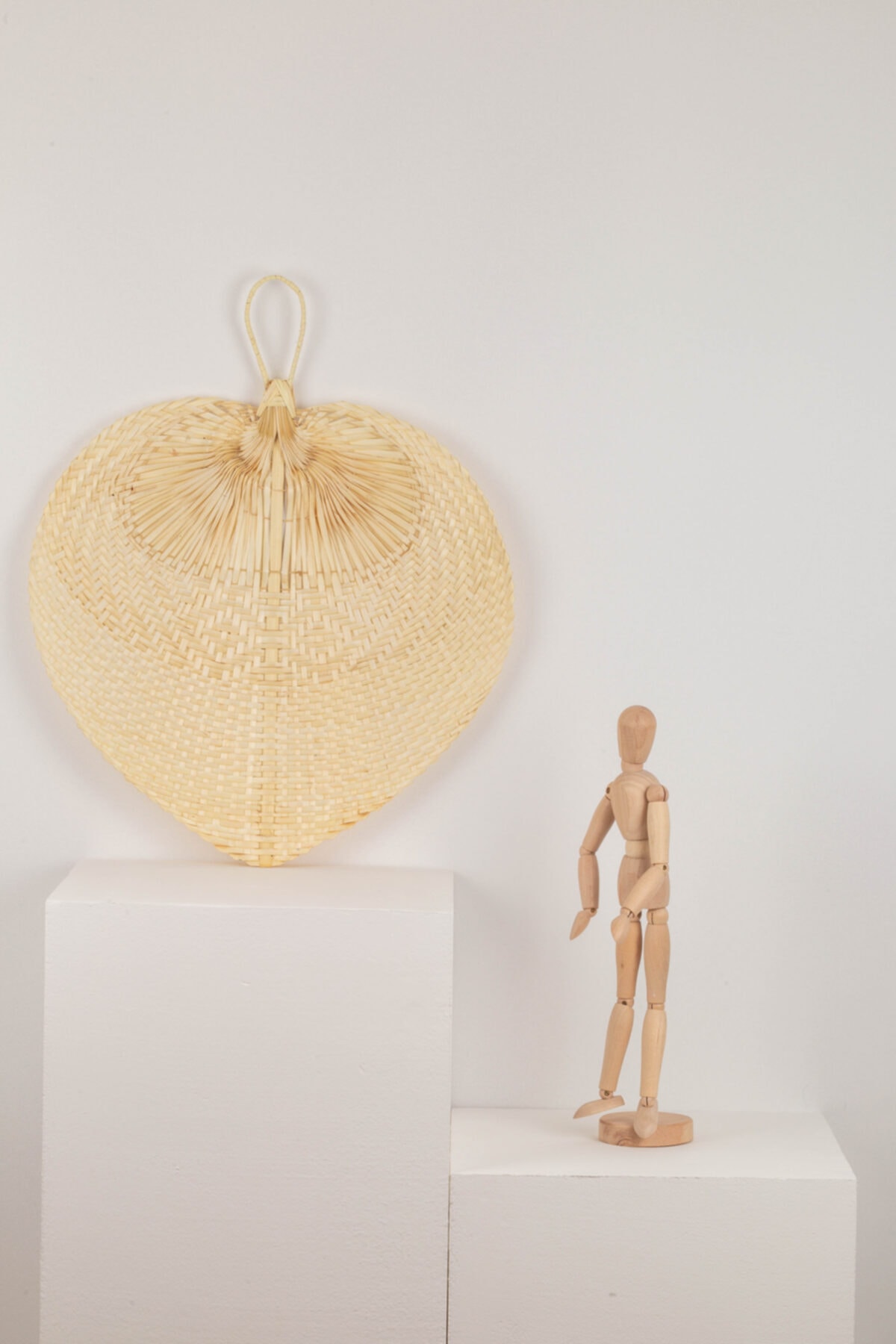 Wisha Natural Natural Hasır Yelpaze Duvar Süsü Medium Boy 47x40cm