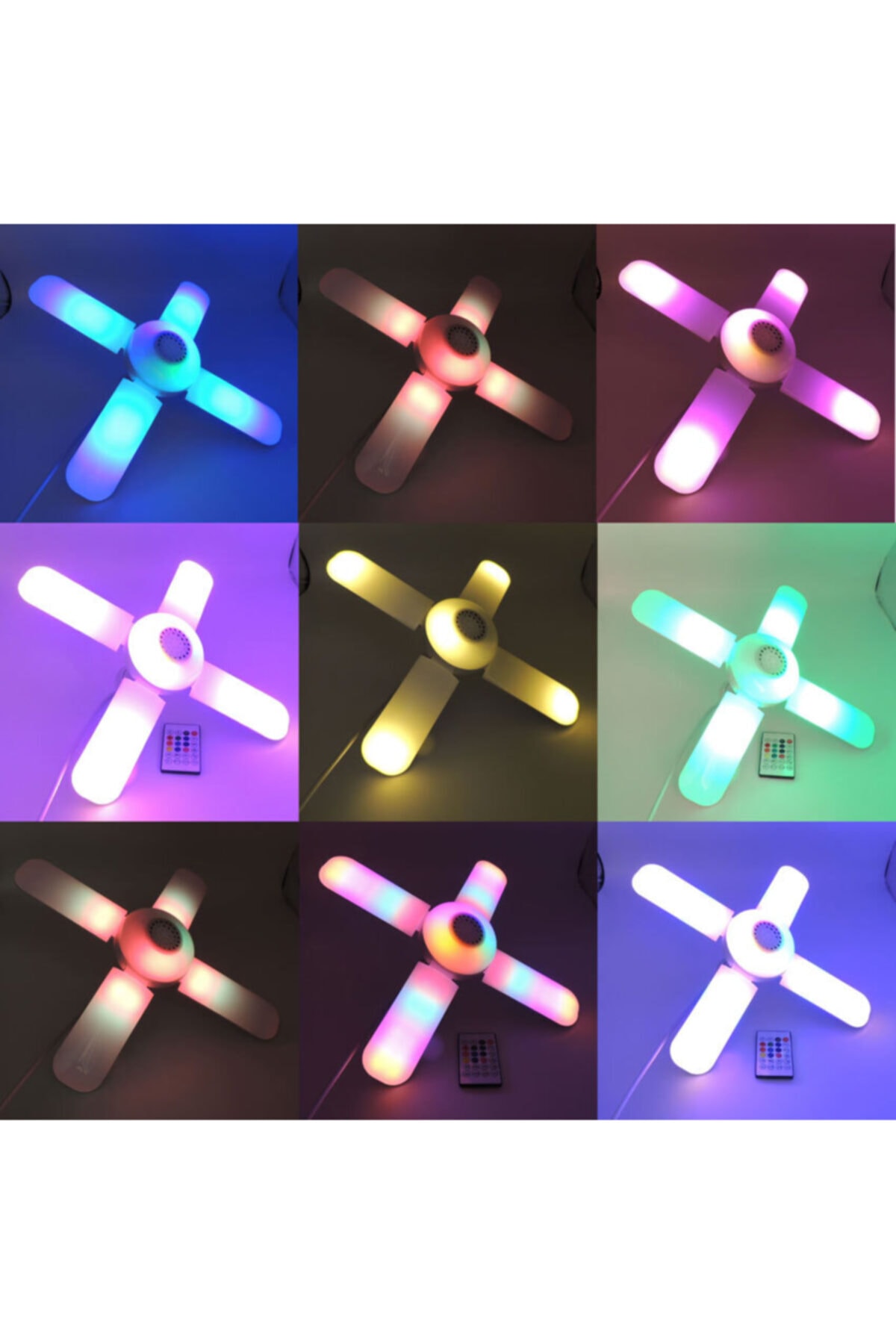 Dmrled Bluetooth Müzik Pervane Rgb Led Ampul Tasarruflu Beyaz Işık E27